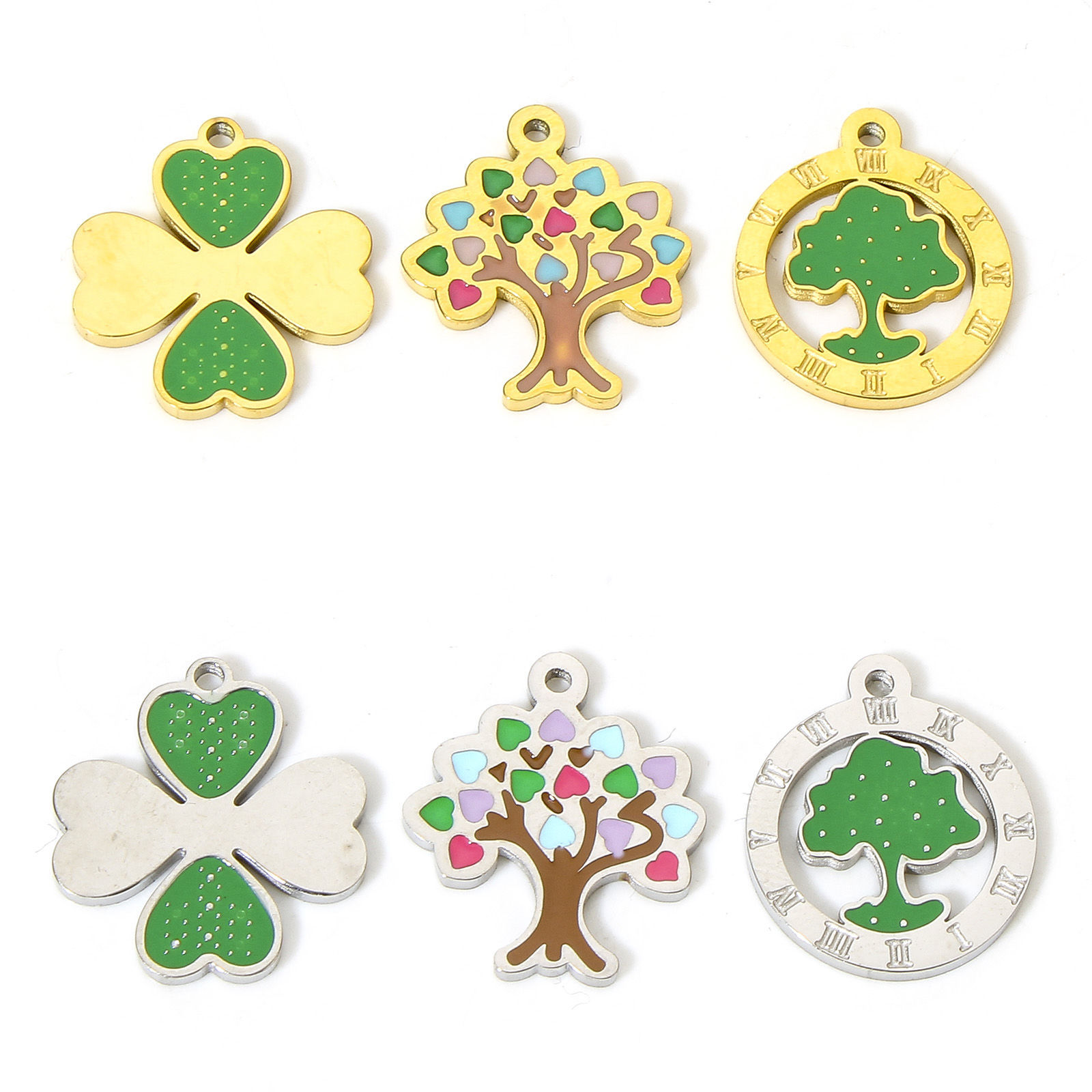 Imagen de 1 Unidad 304 Acero Inoxidable Colgantes Charms Árbol