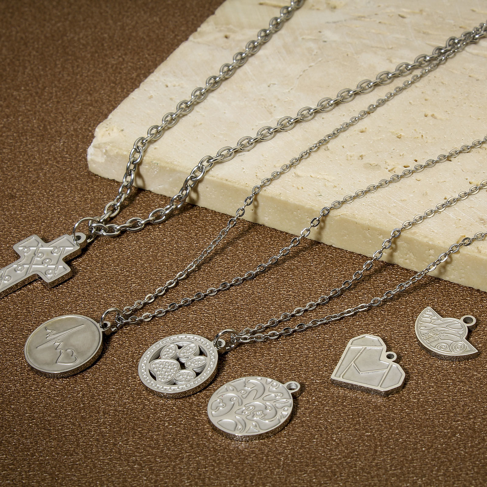 Picture of 304 Stainless Steel Charms Silver Tone Geometric