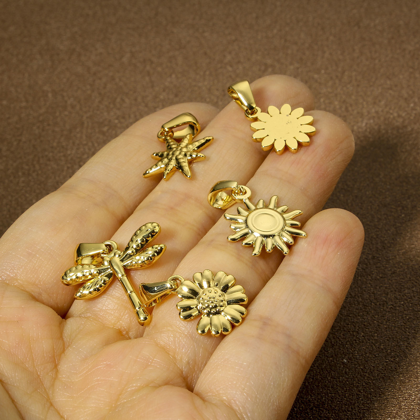Picture of Vacuum Plating 304 Stainless Steel Charm Pendant 18K Gold Plated