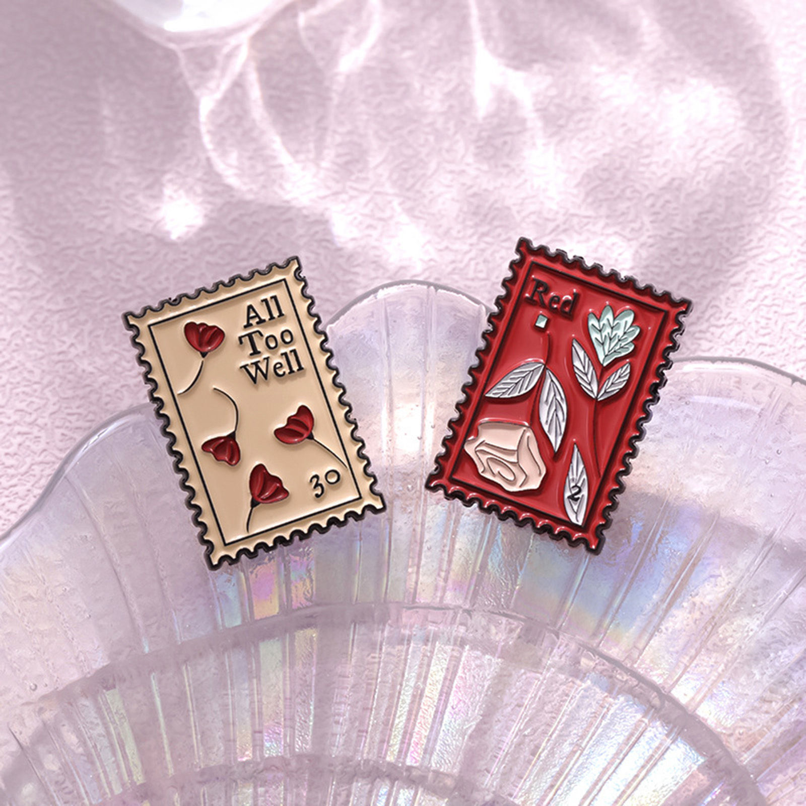 Picture of Pastoral Style Pin Brooches Rectangle Flower Multicolor Enamel