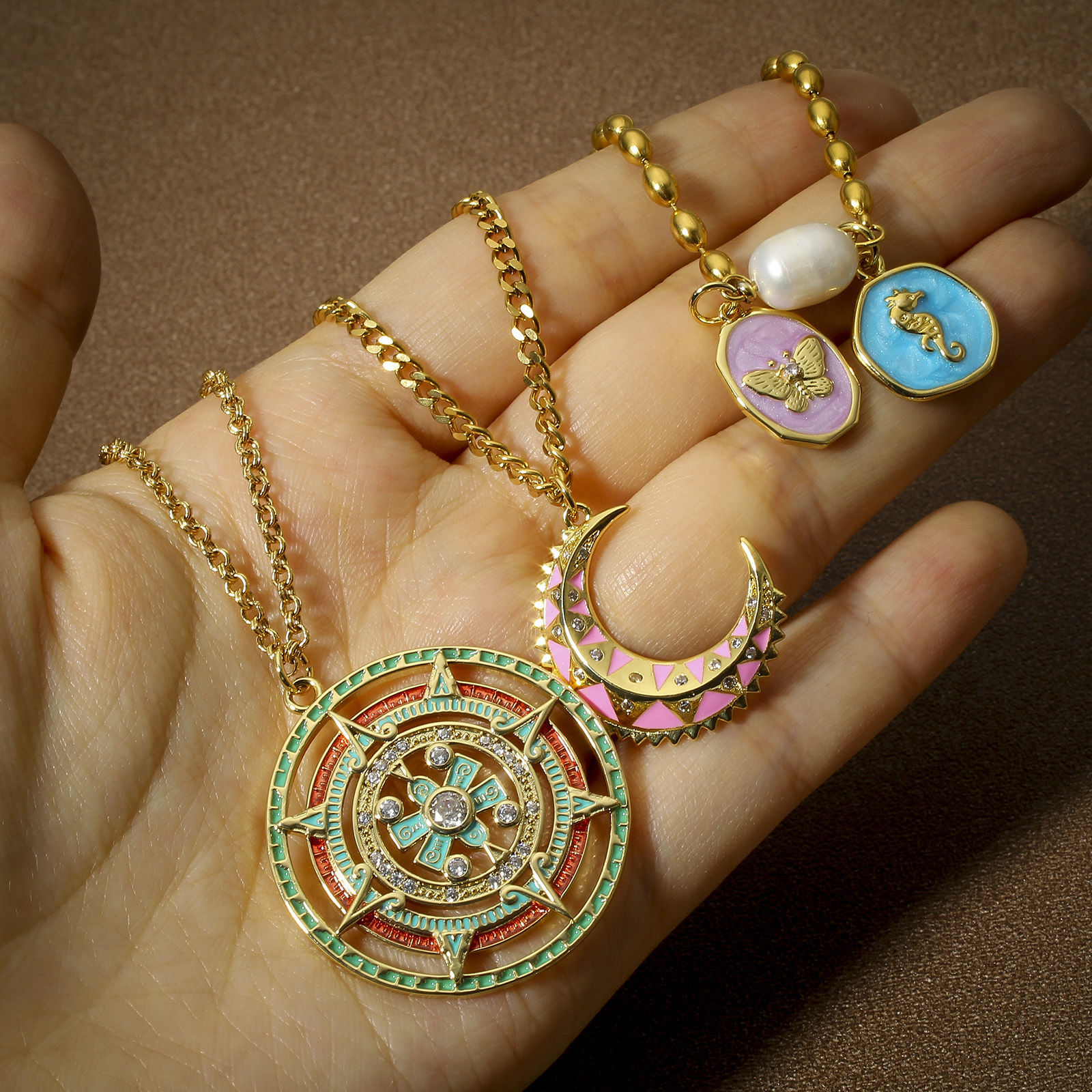 Picture of Pendants 18K Real Gold Plated Sun Star