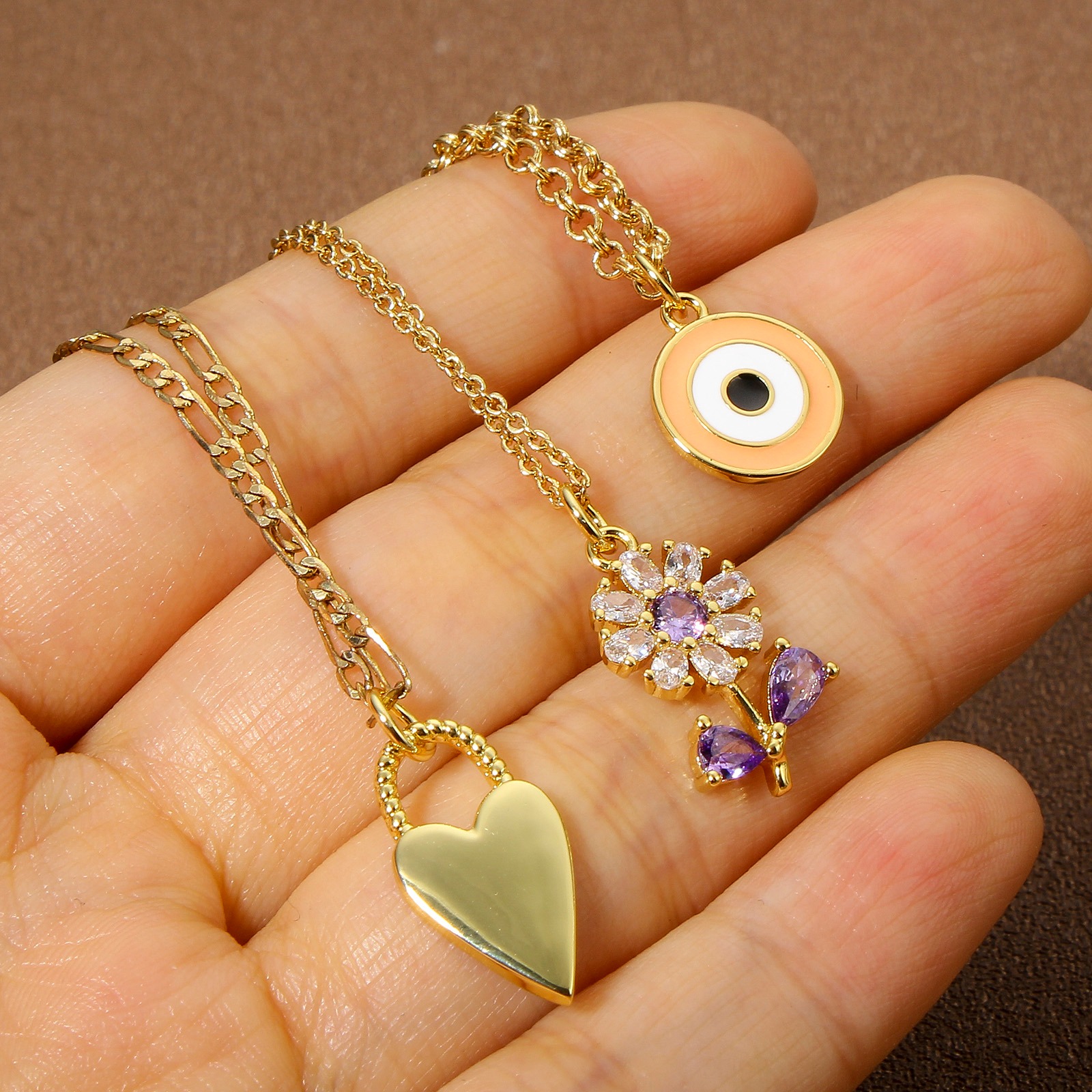 Immagine di 1 Pz Ottone Charms Fiore 18K Vero Oro Placcato Forbici
