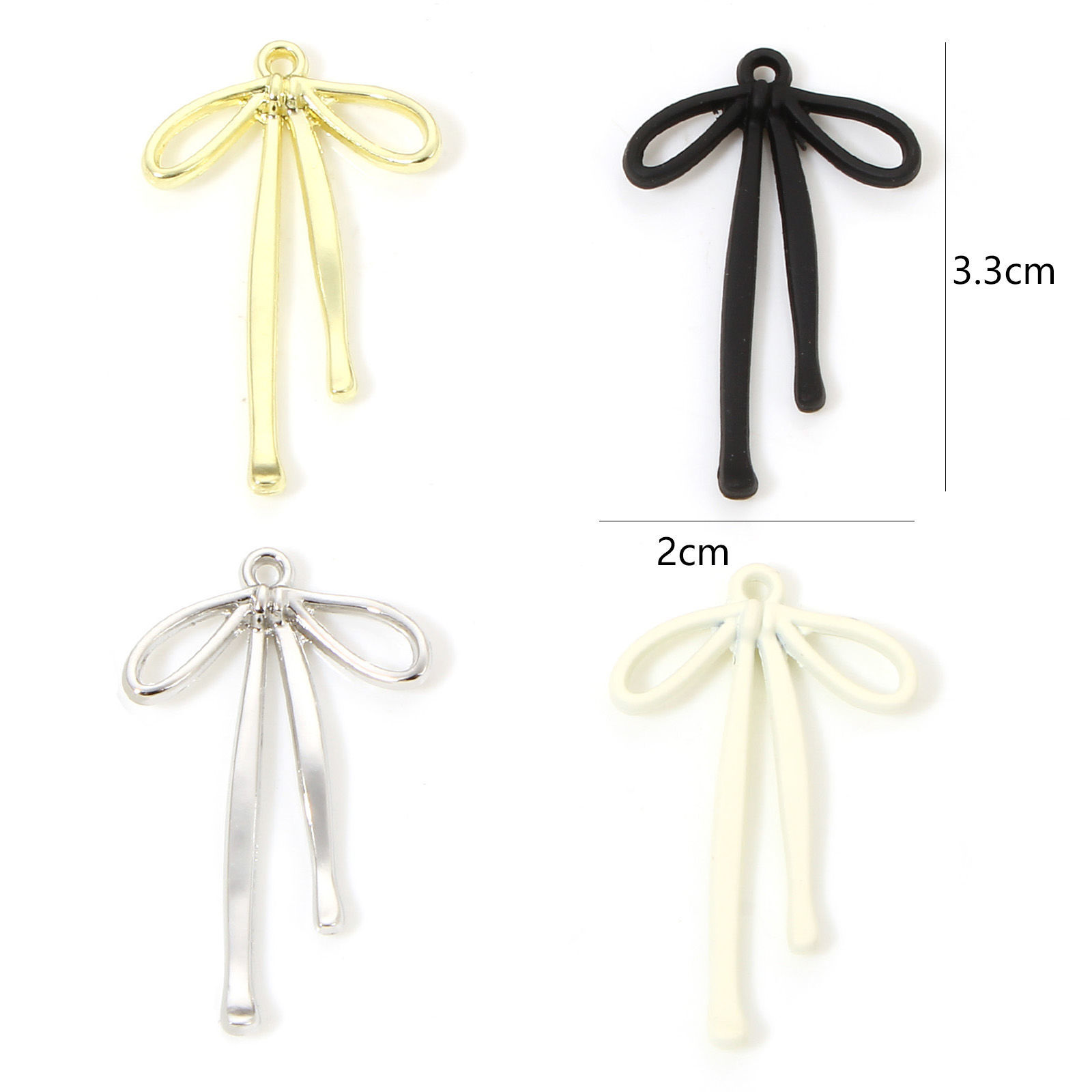 Picture of Zinc Based Alloy Clothes Pendants Multicolor Bowknot Hollow 3.3cm x 2cm