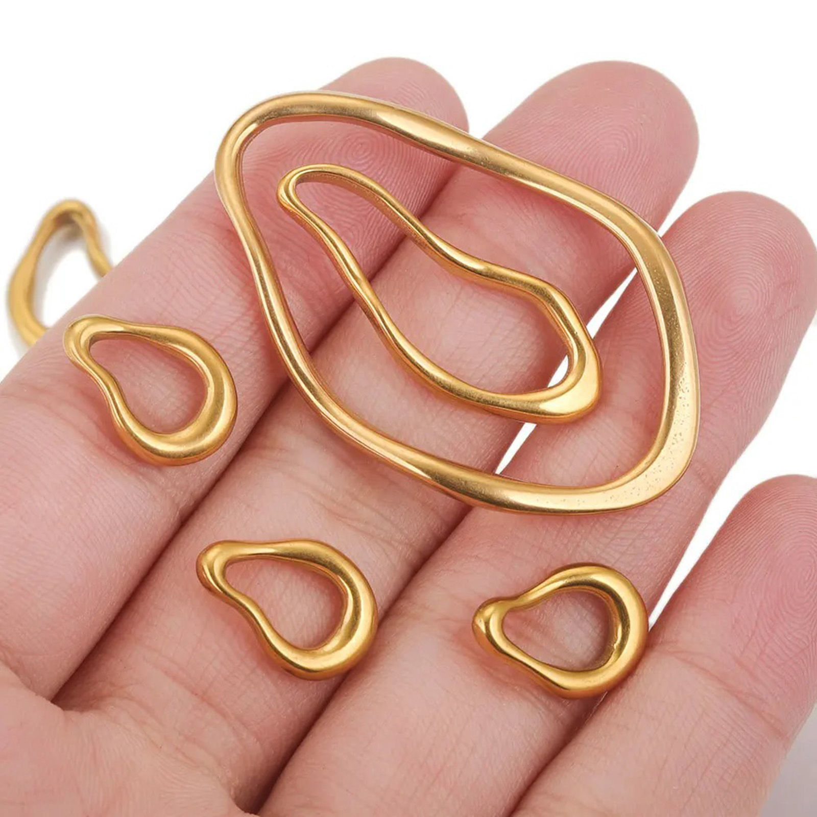 Picture of 304 Stainless Steel Connectors Charms Pendants Multicolor Irregular Drop