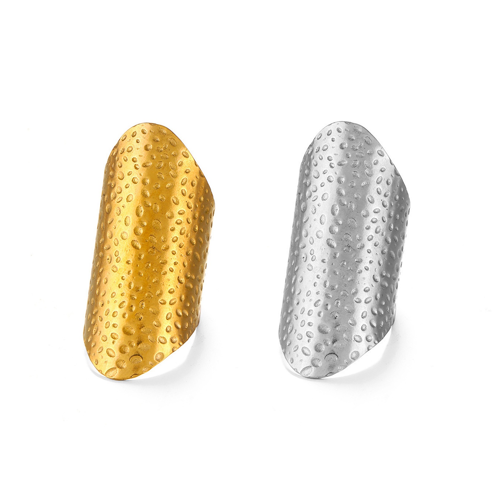 Picture of Vacuum Plating 304 Stainless Steel Hammered Open Rings Multicolor Geometric