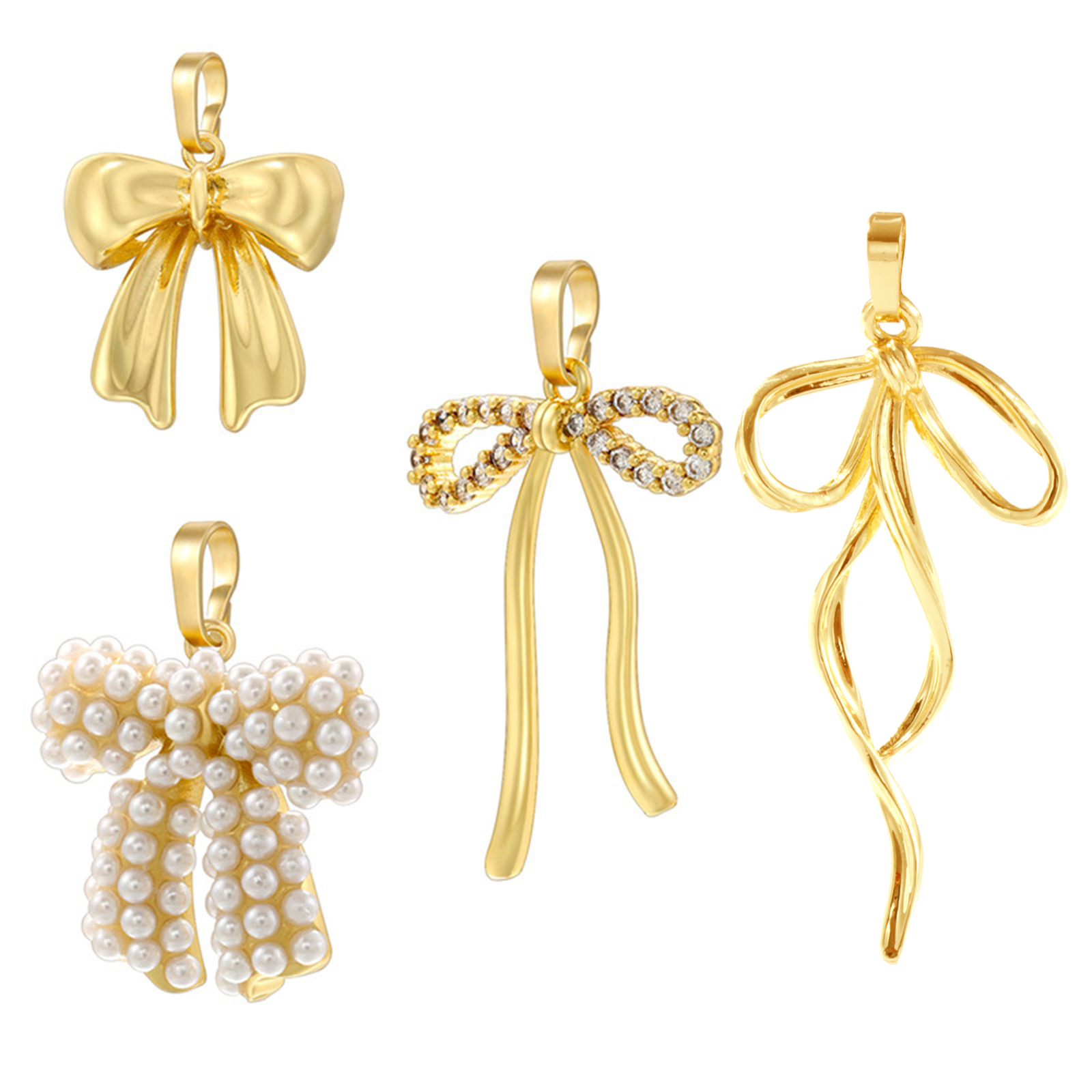 Imagen de 1 Unidad Latón Ropa Colgantes Charms Bowknot Multicolor 3D