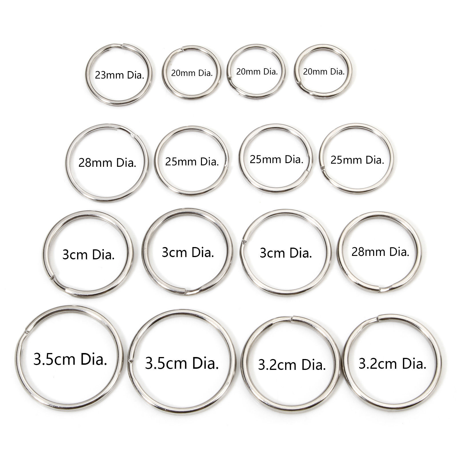 Picture of 304 Stainless Steel Keychain & Keyring Round Silver Tone