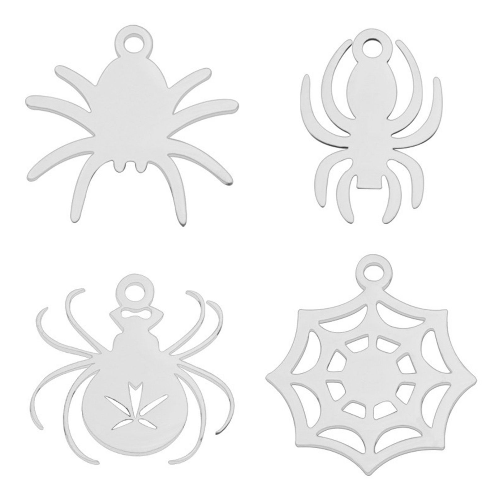 Picture of Vacuum Plating 201 Stainless Steel Simple Charms Multicolor Halloween Spider Animal Hollow