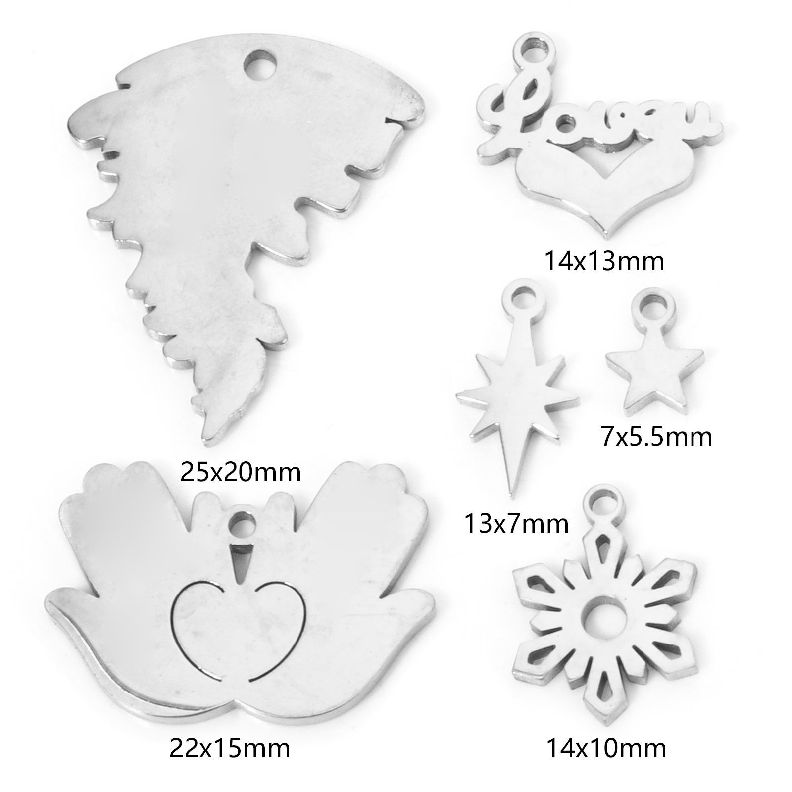 Picture of 304 Stainless Steel Charms Silver Tone Star