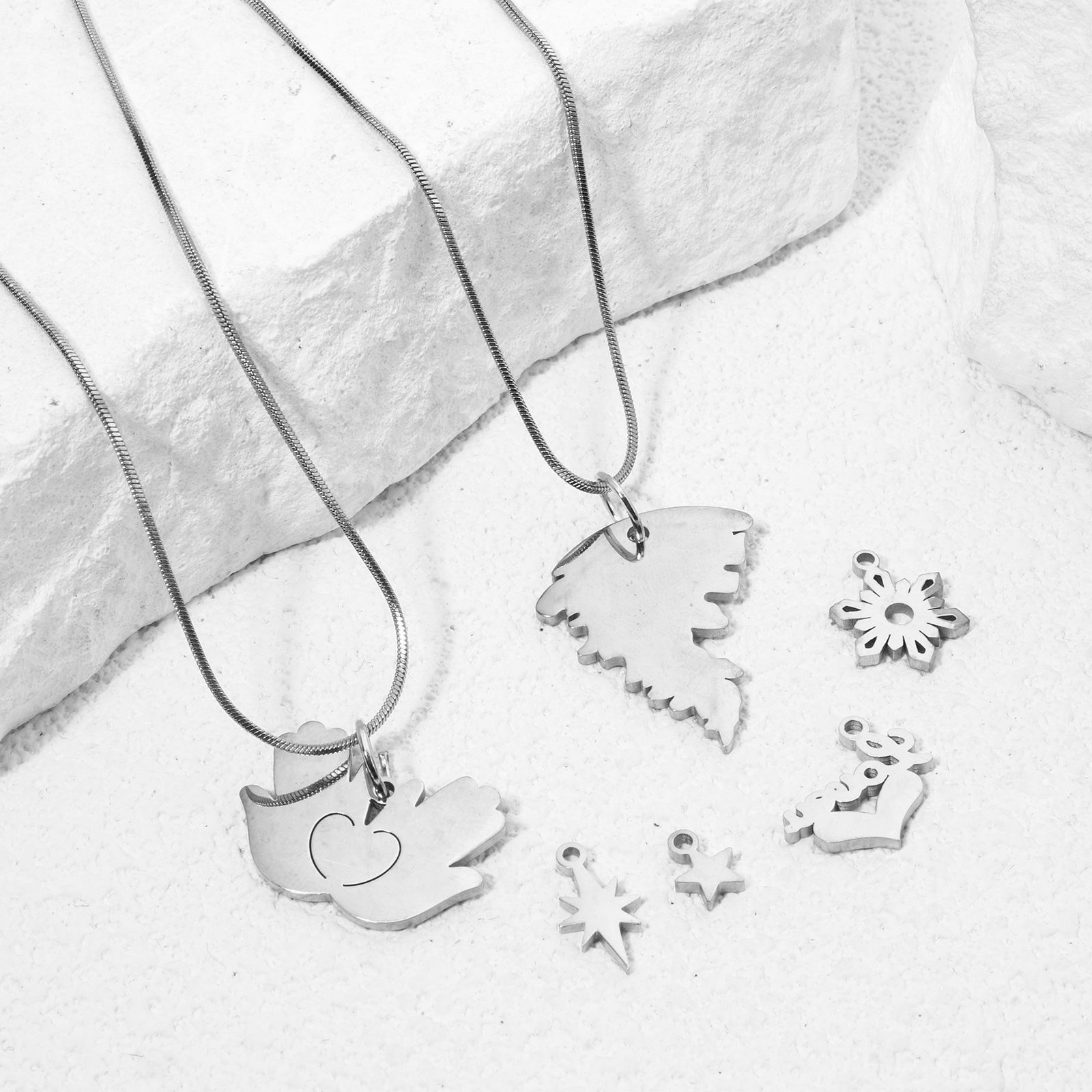 Picture of 304 Stainless Steel Charms Silver Tone Star