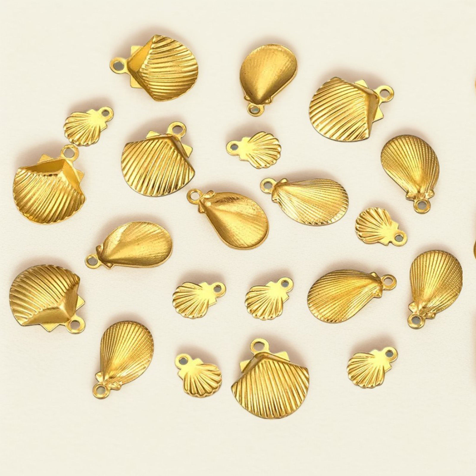 Bild von 100 Stück 304 Edelstahl Charms Muschel