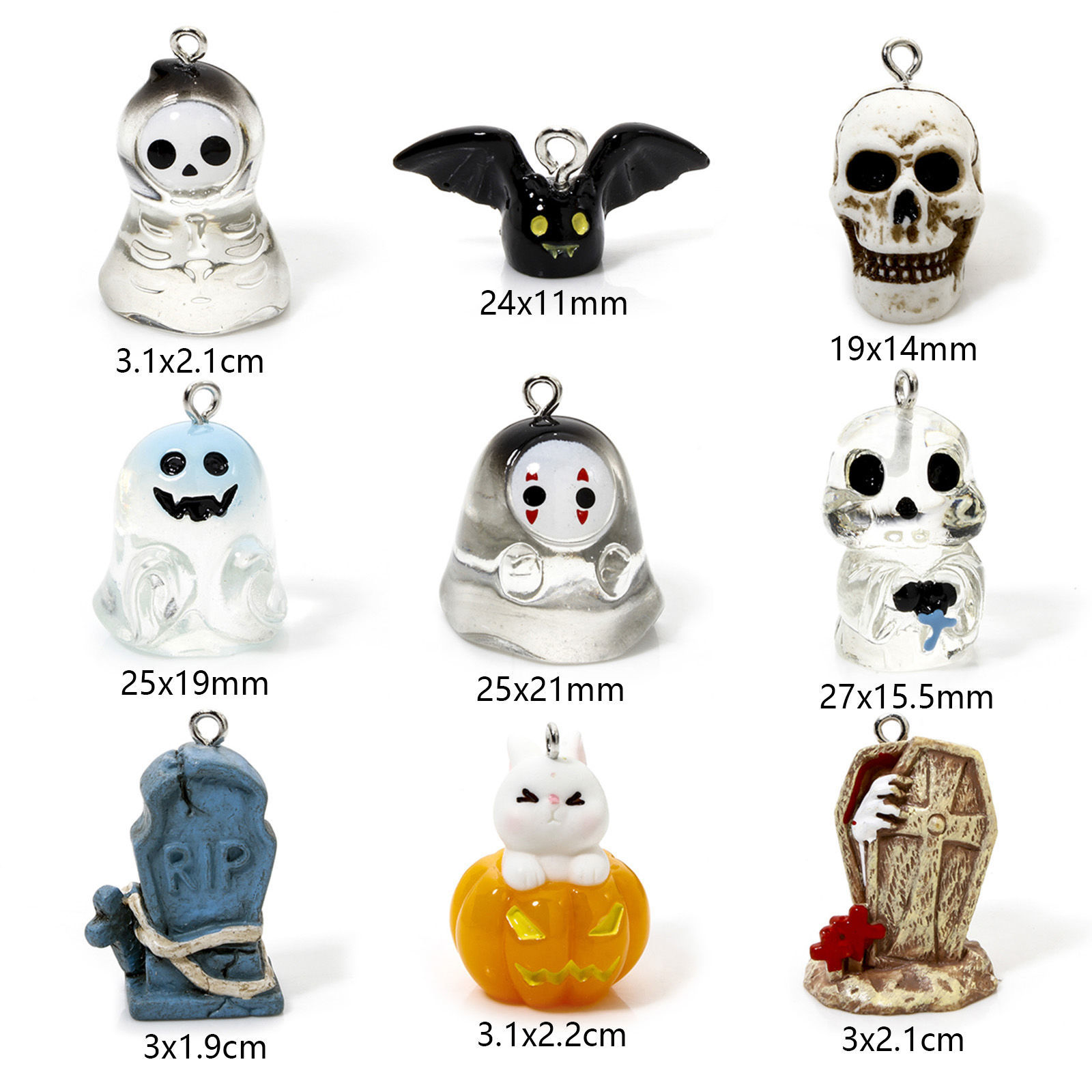 Imagen de 5 Unidades Resina Halloween Colgantes 3D Multicolor