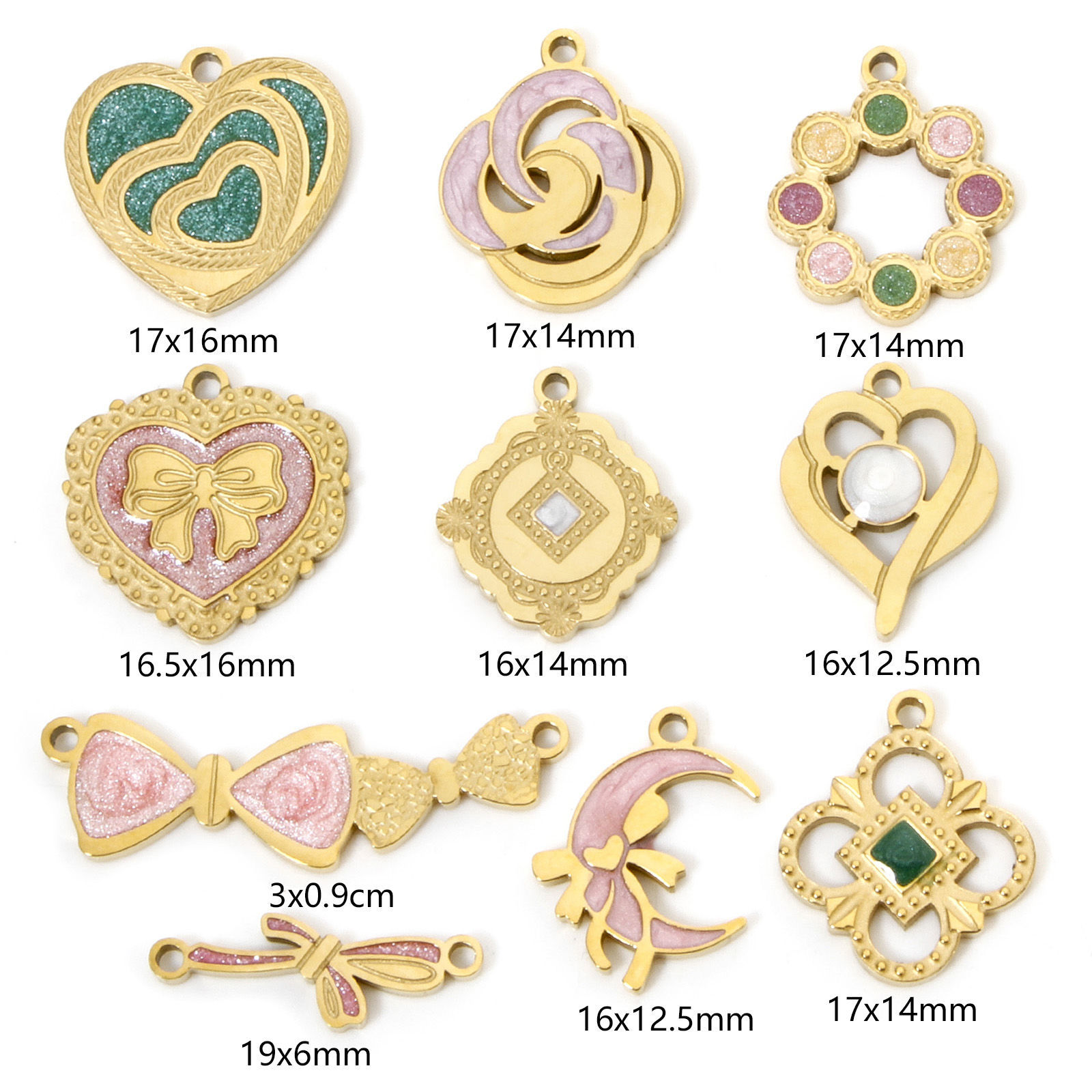 Picture of Vacuum Plating 304 Stainless Steel Charms 18K Gold Plated