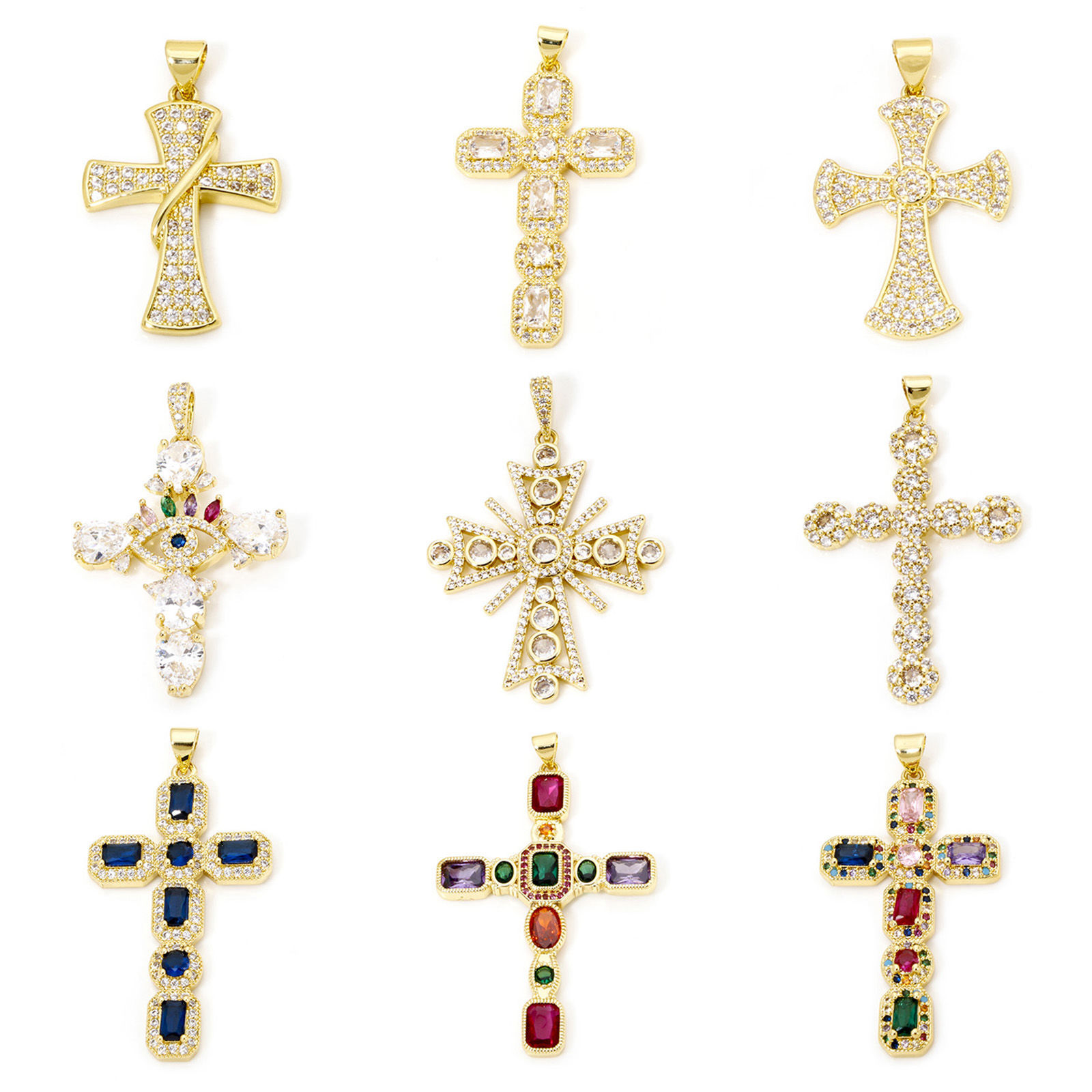 Picture of Eco-friendly Brass Religious Pendants 18K Real Gold Plated Cross
