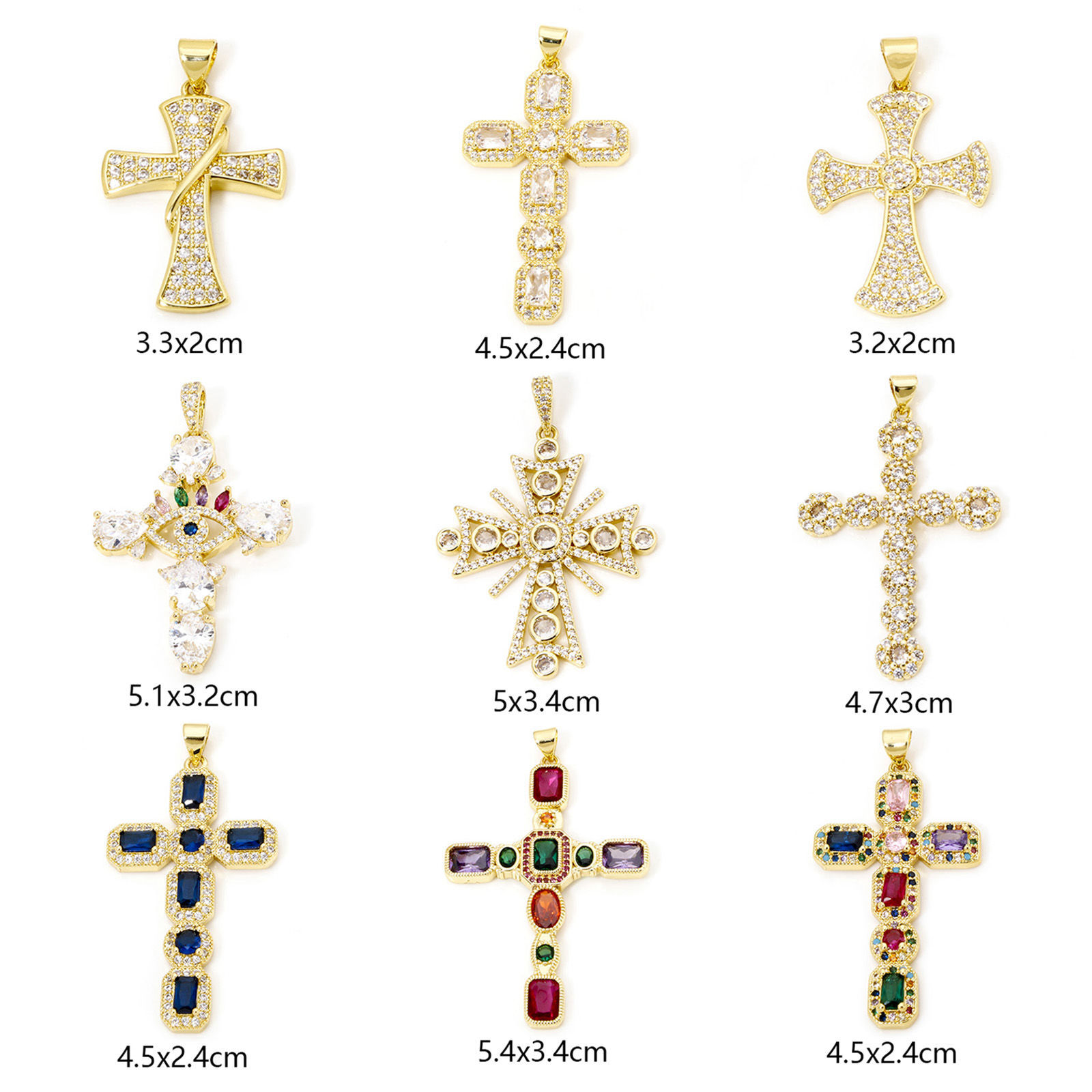 Picture of Eco-friendly Brass Religious Pendants 18K Real Gold Plated Cross