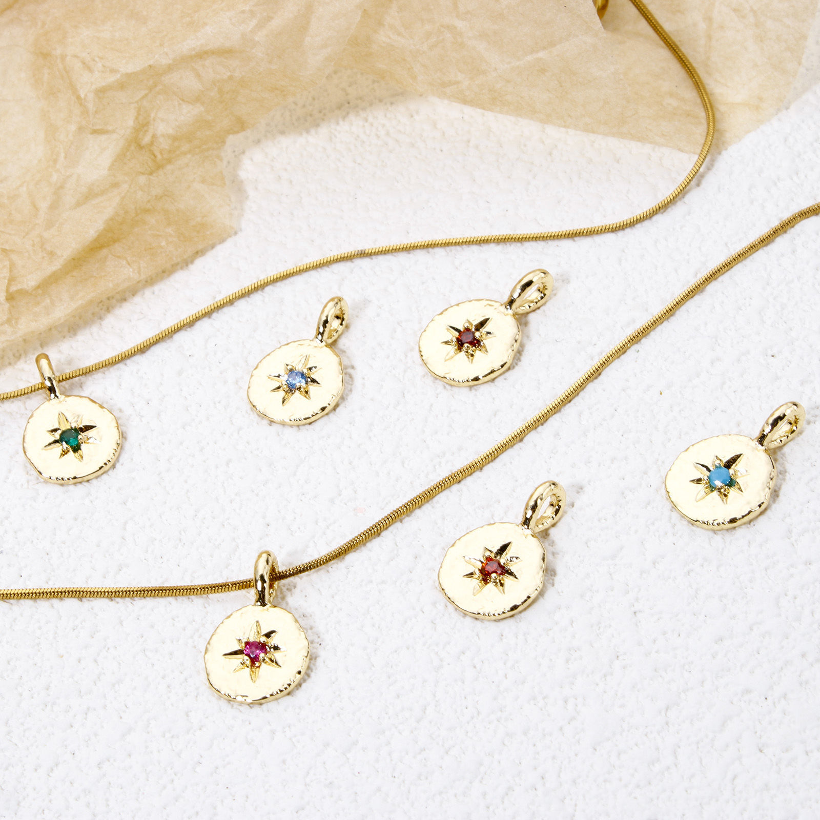 Picture of Brass Galaxy Charms Wholesale Real Gold Plated Irregular Star Multicolour Cubic Zirconia 17mm x 11mm