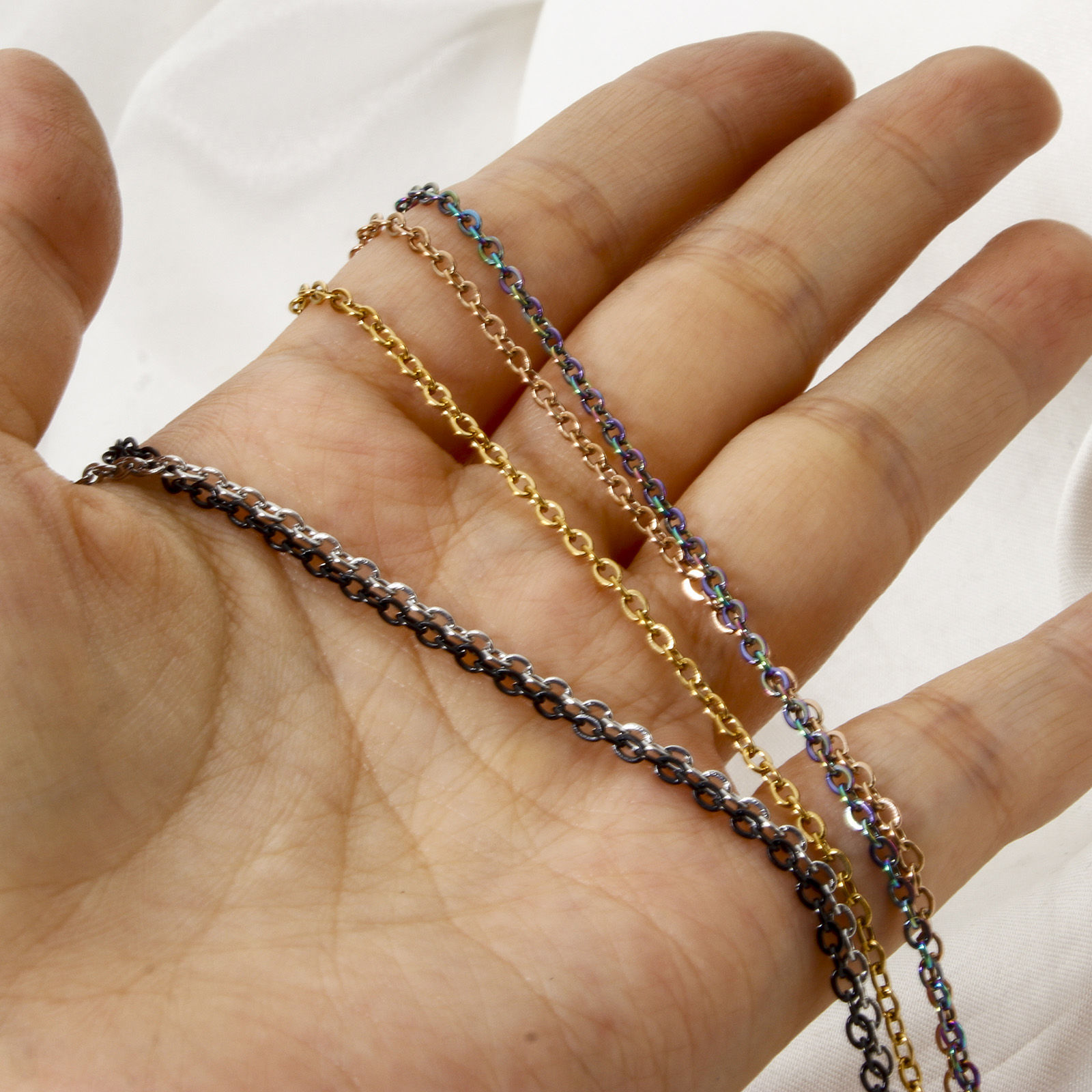 Picture of Wholesale Link Cable Chain Necklace, 304 Stainless Steel, Unisex Simple Minimalist Gift Jewelry For Retailer, 50.5cm(19 7/8") long, 1 Piece