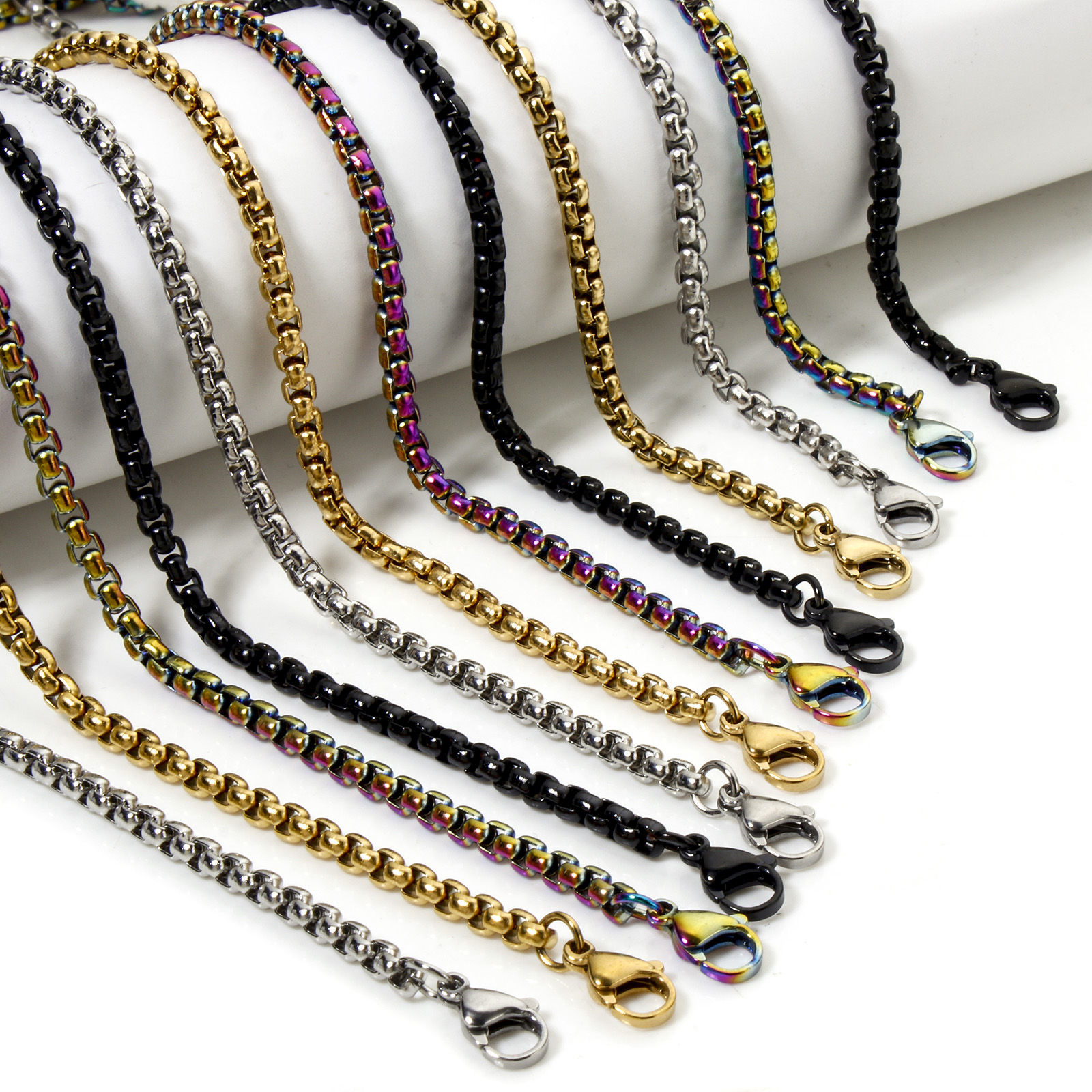 Picture of Wholesale Box Chain Necklace, 304 Stainless Steel, Unisex Minimalist Gift Jewelry For Retailer, 1 Piece