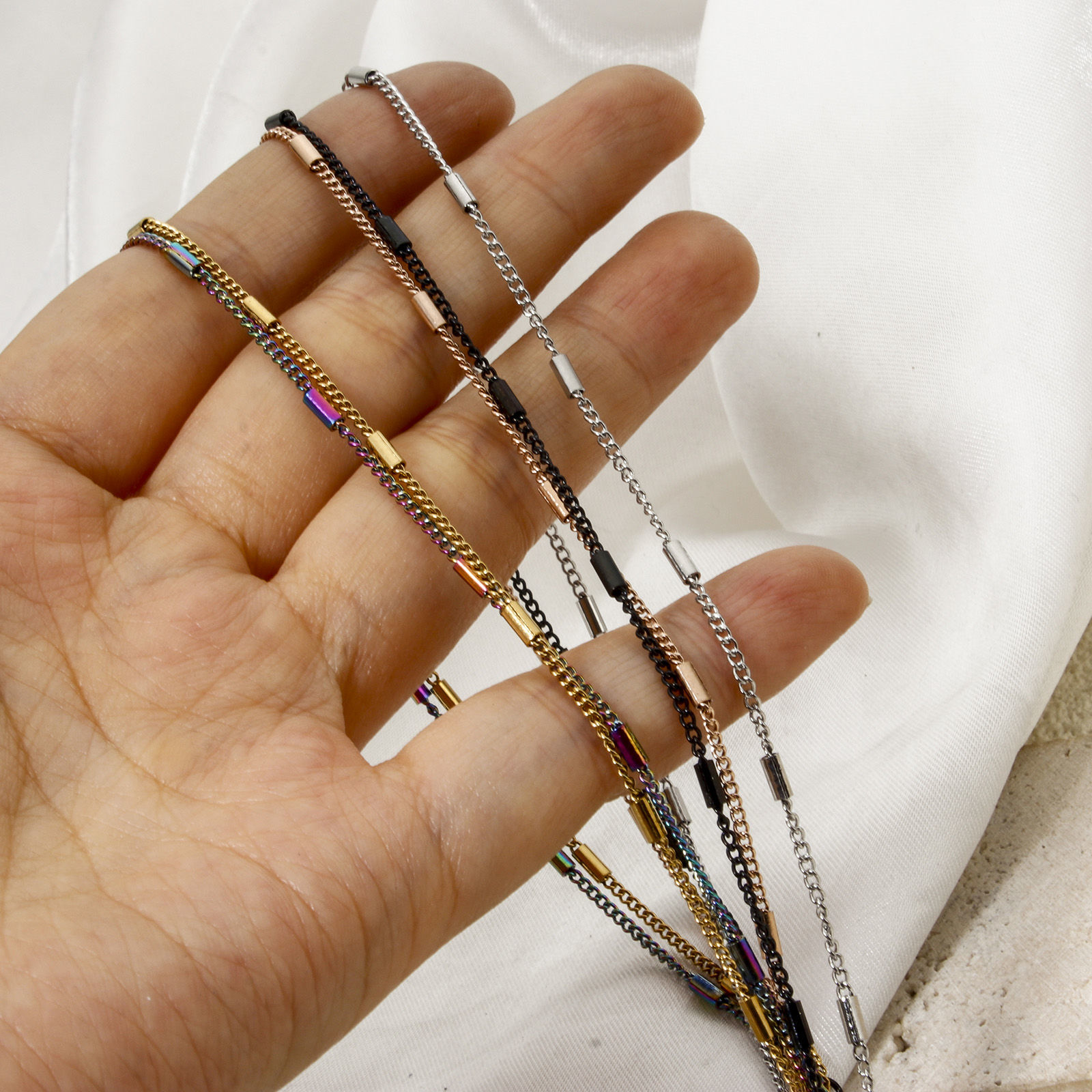 Picture of Wholesale Link Chain Necklace, 304 Stainless Steel, Unisex Minimalist Gift Jewelry For Retailer, 40cm(15.7") long, 1 Piece