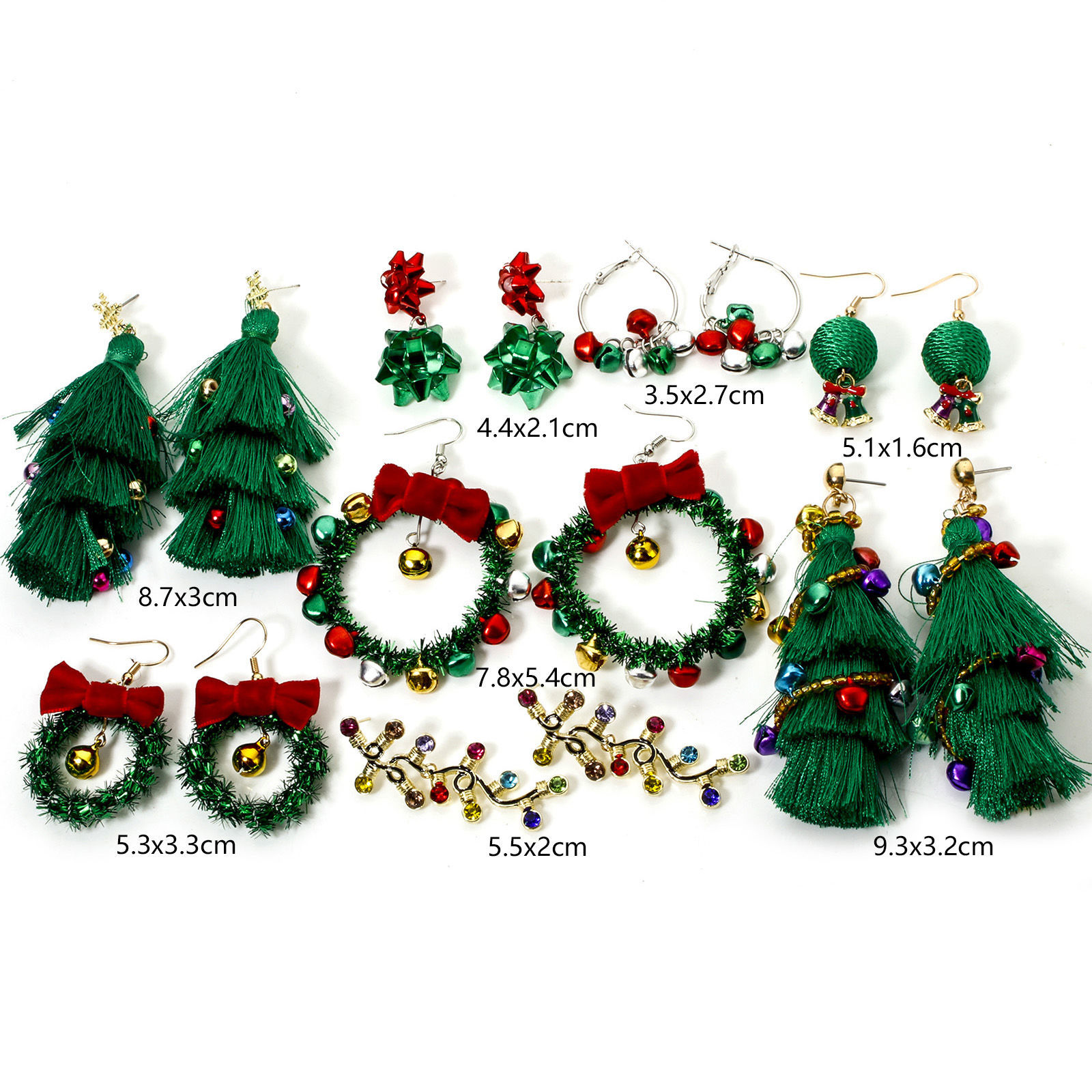 Image de 1 Paire Boucles d'Oreilles Noël en Alliage de Zinc Multicolore 3D