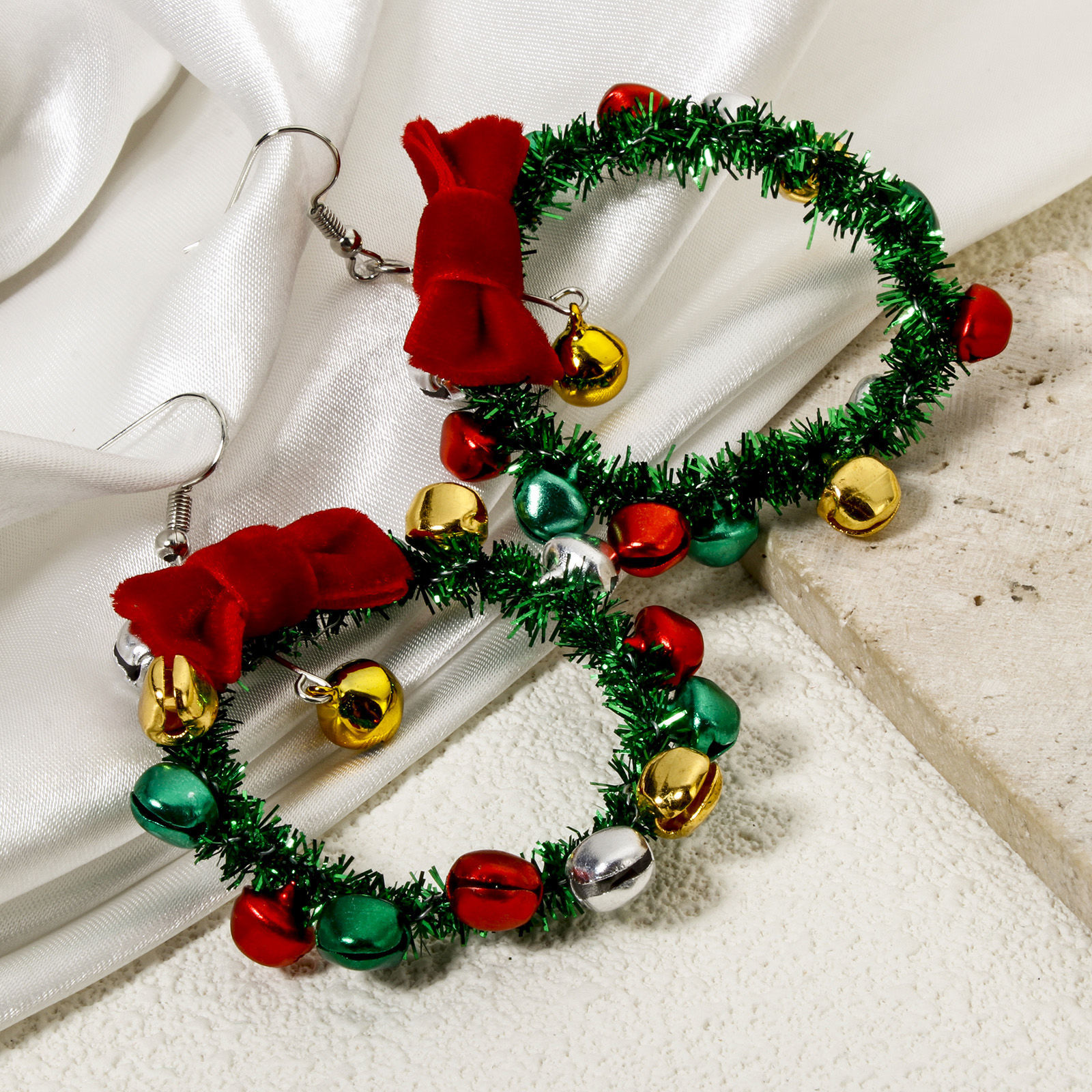 Image de 1 Paire Boucles d'Oreilles Noël en Alliage de Zinc Multicolore 3D