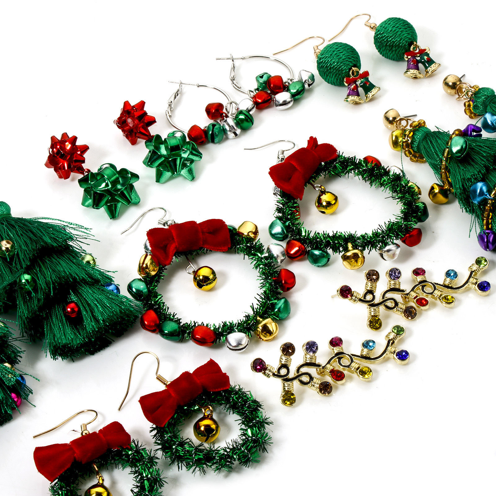Image de 1 Paire Boucles d'Oreilles Noël en Alliage de Zinc Multicolore 3D