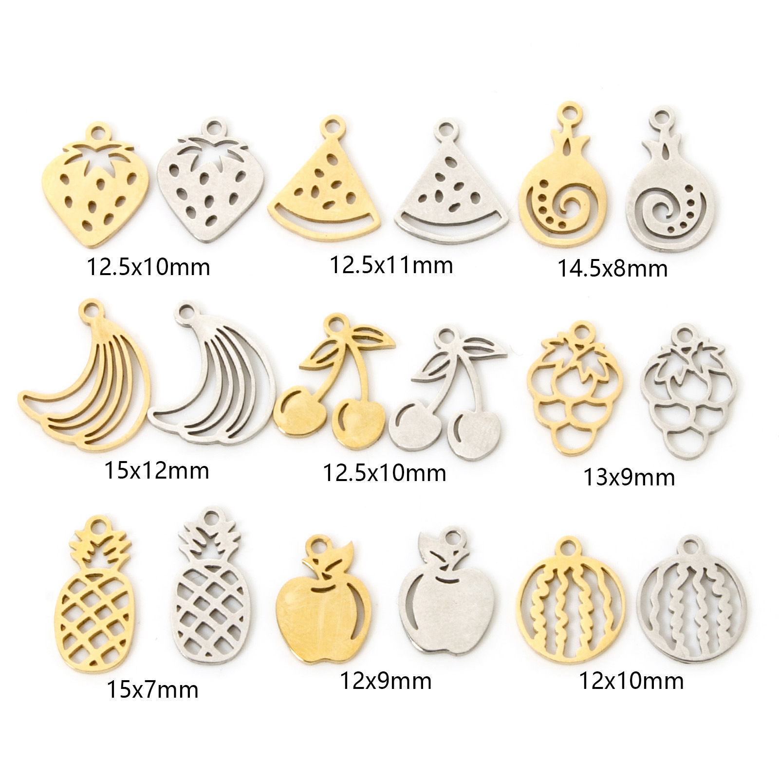 Picture of 304 Stainless Steel Charms Fruit Hollow