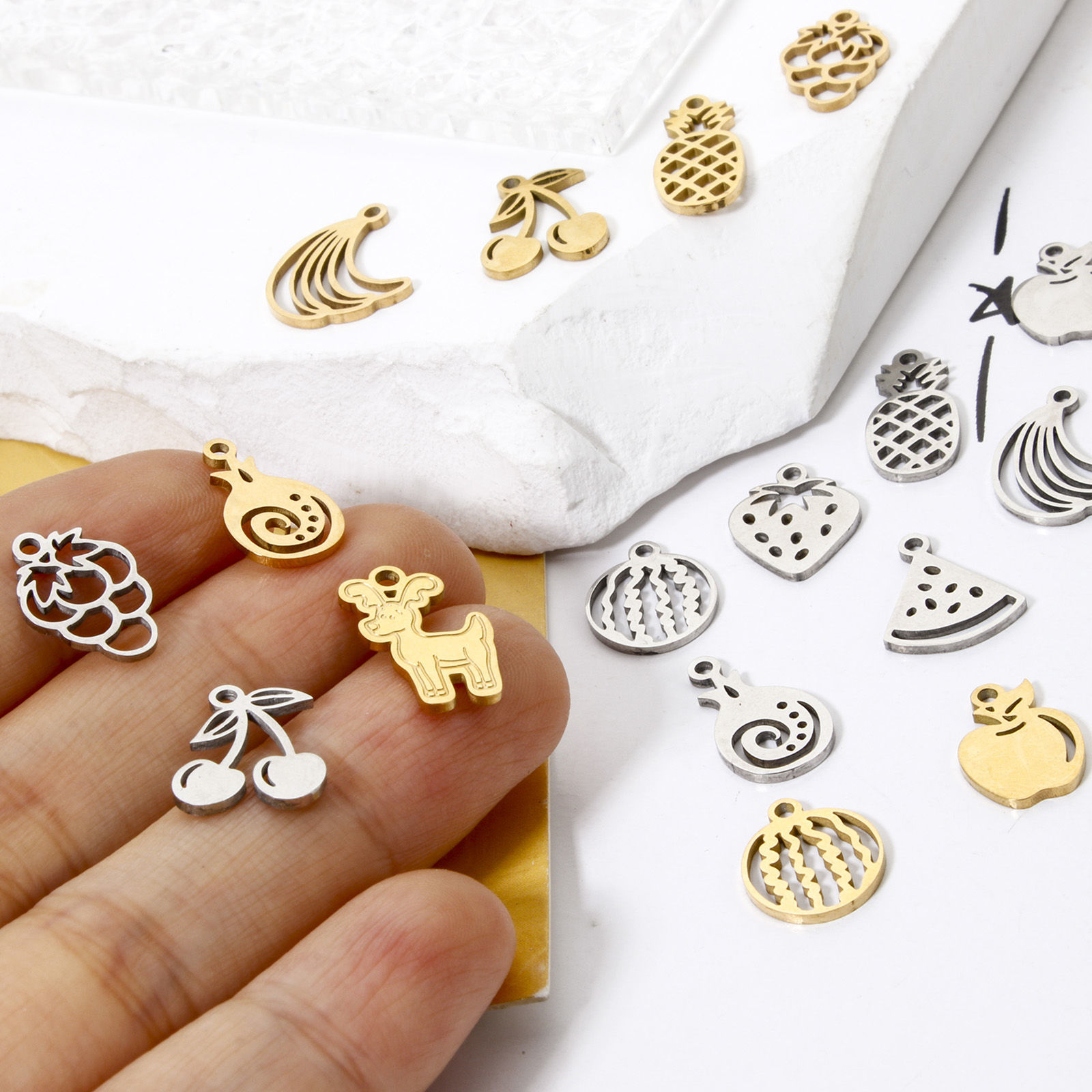 Picture of 304 Stainless Steel Charms Fruit Hollow