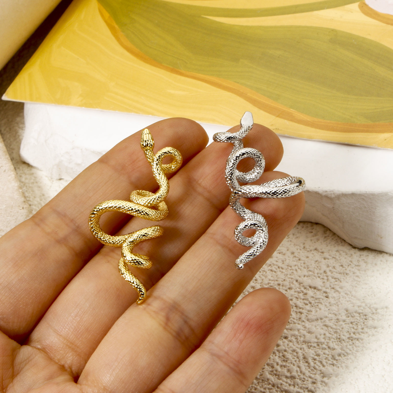 Picture of Brass Pendants Wholesale Multicolor Snake Animal 3D 3.9cm x 1.7cm