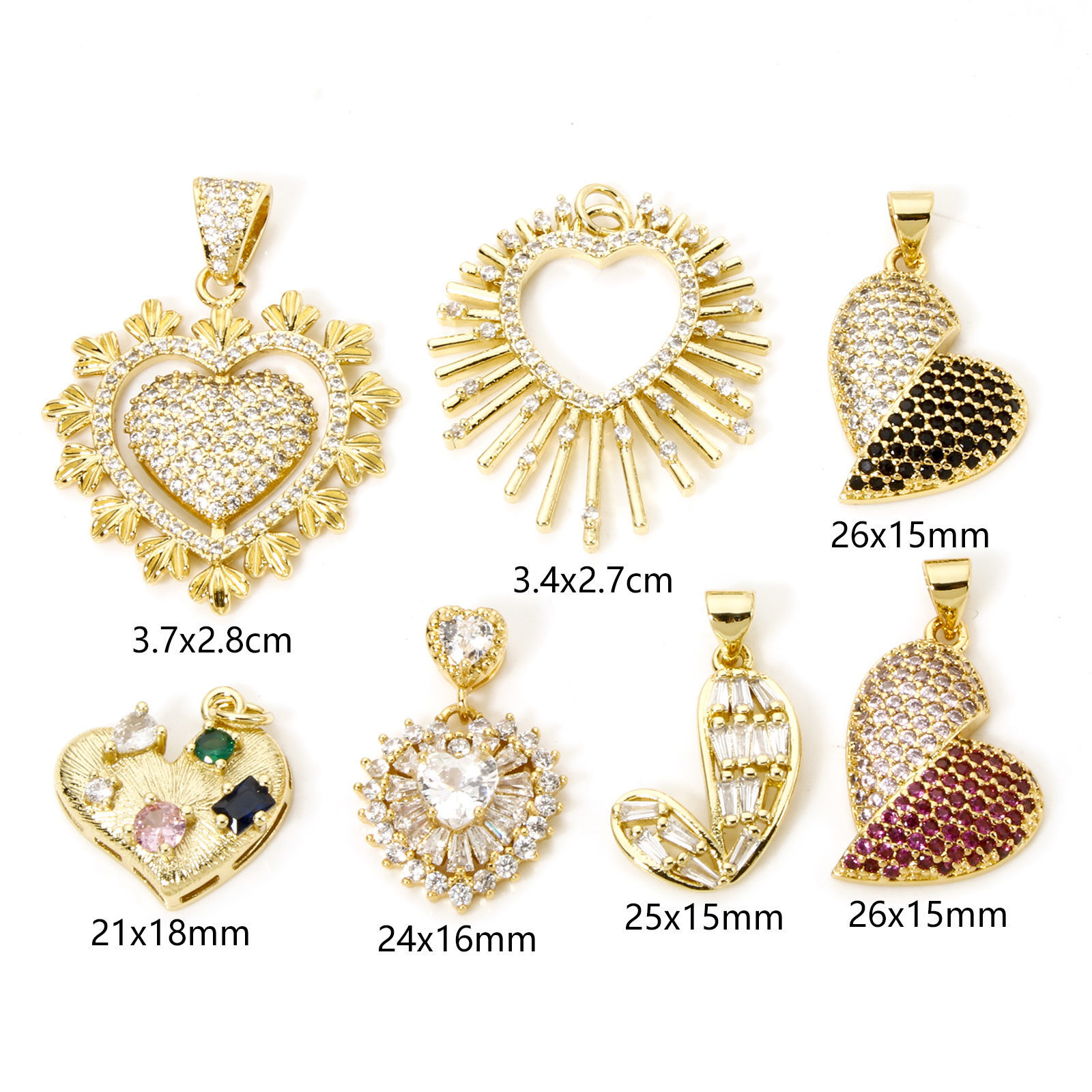 Picture of Valentine's Day Charms 18K Gold Plated Heart