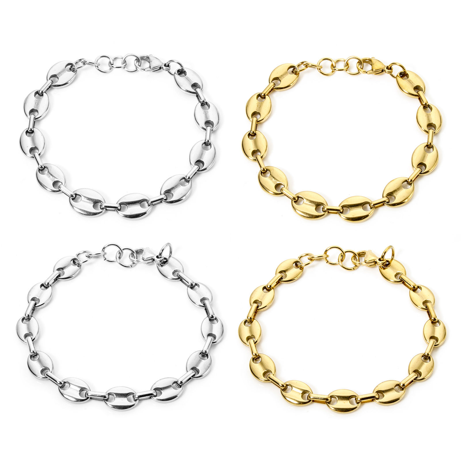 Picture of Wholesale Cross 304 Stainless Steel Pig Nose Chain Bracelets, Unisex Minimalist Gift Jewelry Supply