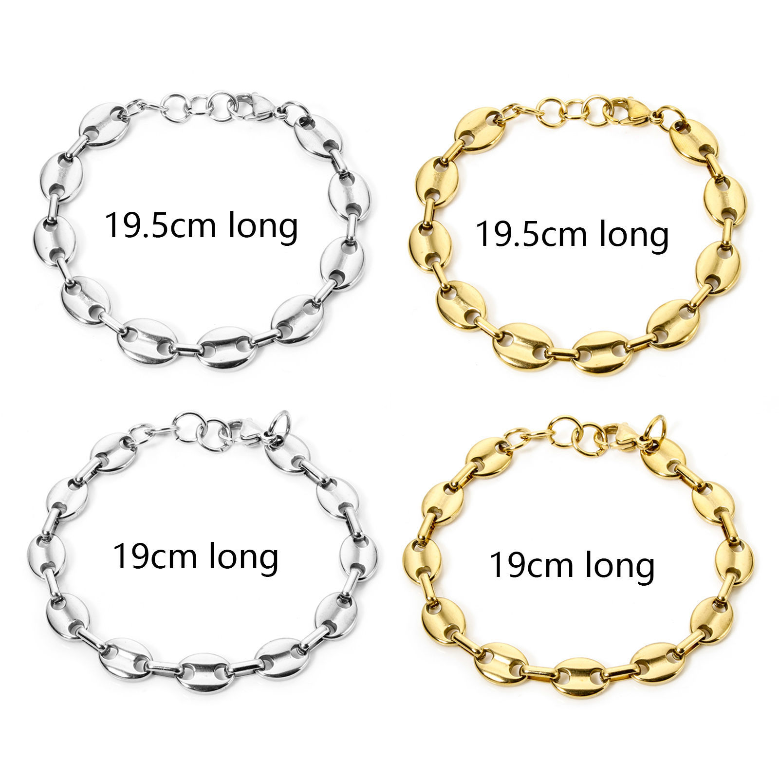 Picture of Wholesale Cross 304 Stainless Steel Pig Nose Chain Bracelets, Unisex Minimalist Gift Jewelry Supply