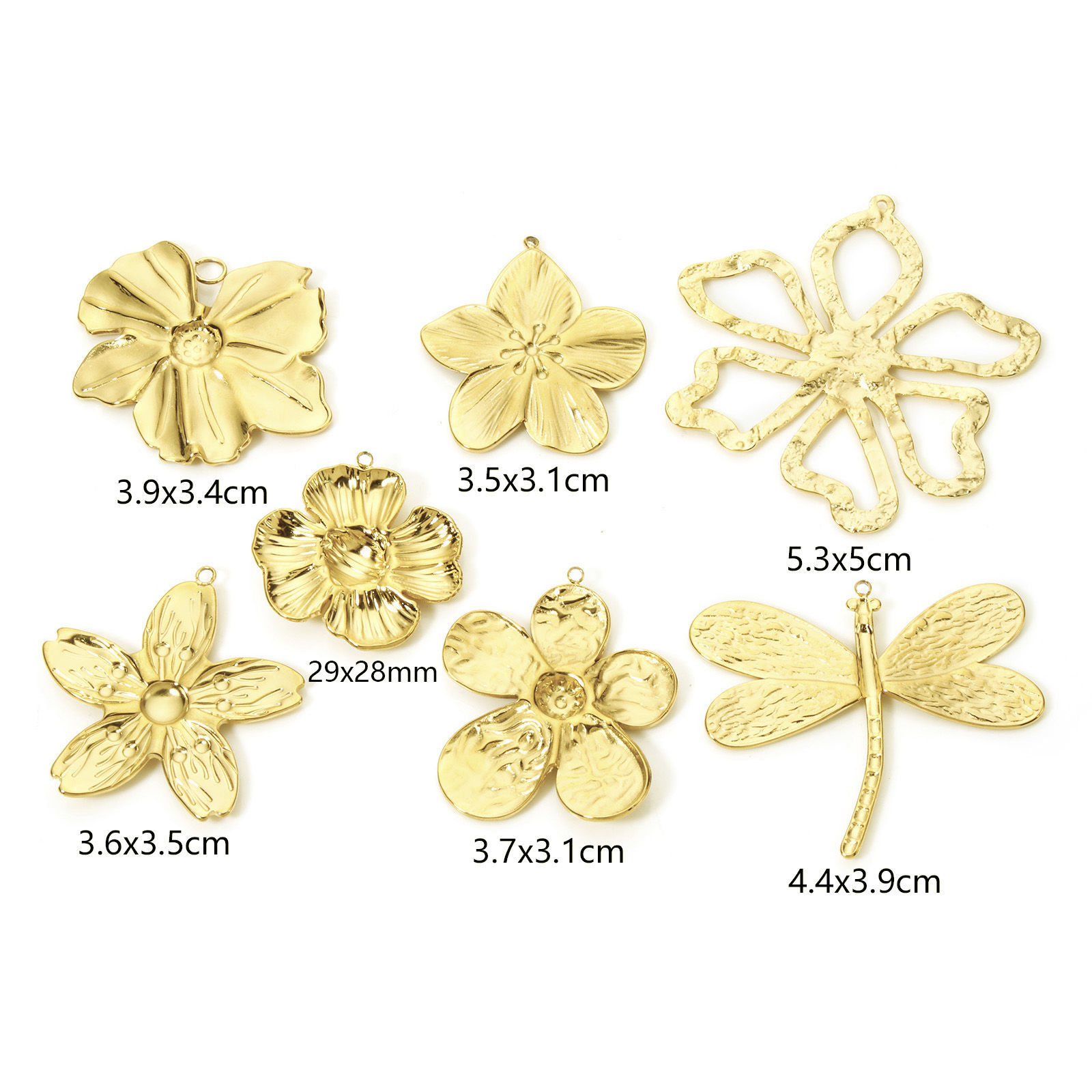 Picture of Eco-friendly PVD Vacuum Plating 304 Stainless Steel Flora Collection Pendants 18K Real Gold Plated Dragonfly Animal Flower