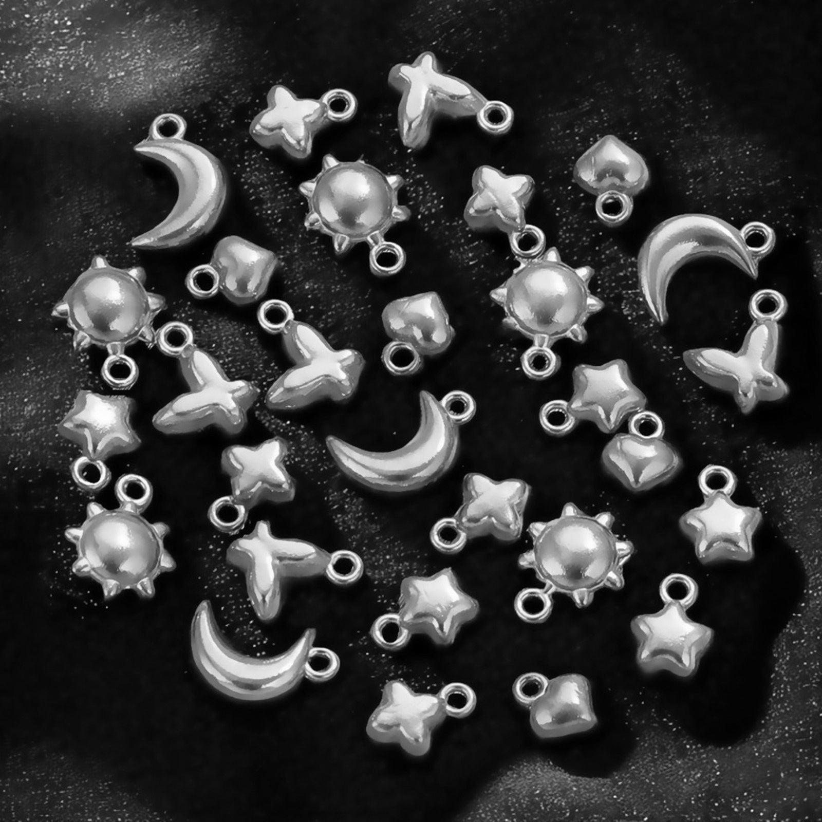 Immagine di 5 Pz 304 Acciaio Inossidabile Mini Ciondoli Tono Argento 3D