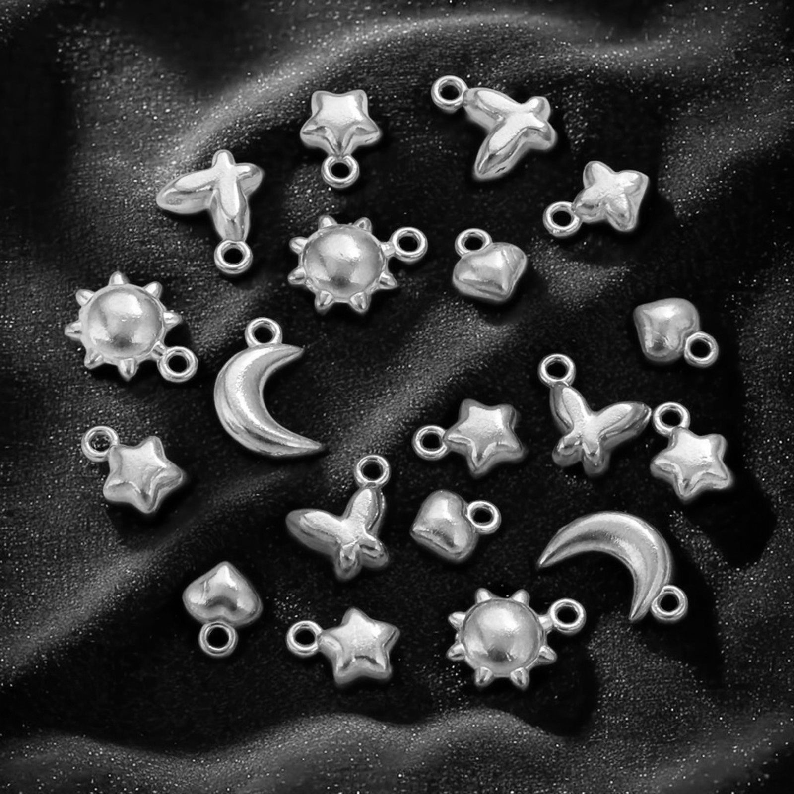 Immagine di 5 Pz 304 Acciaio Inossidabile Mini Ciondoli Tono Argento 3D