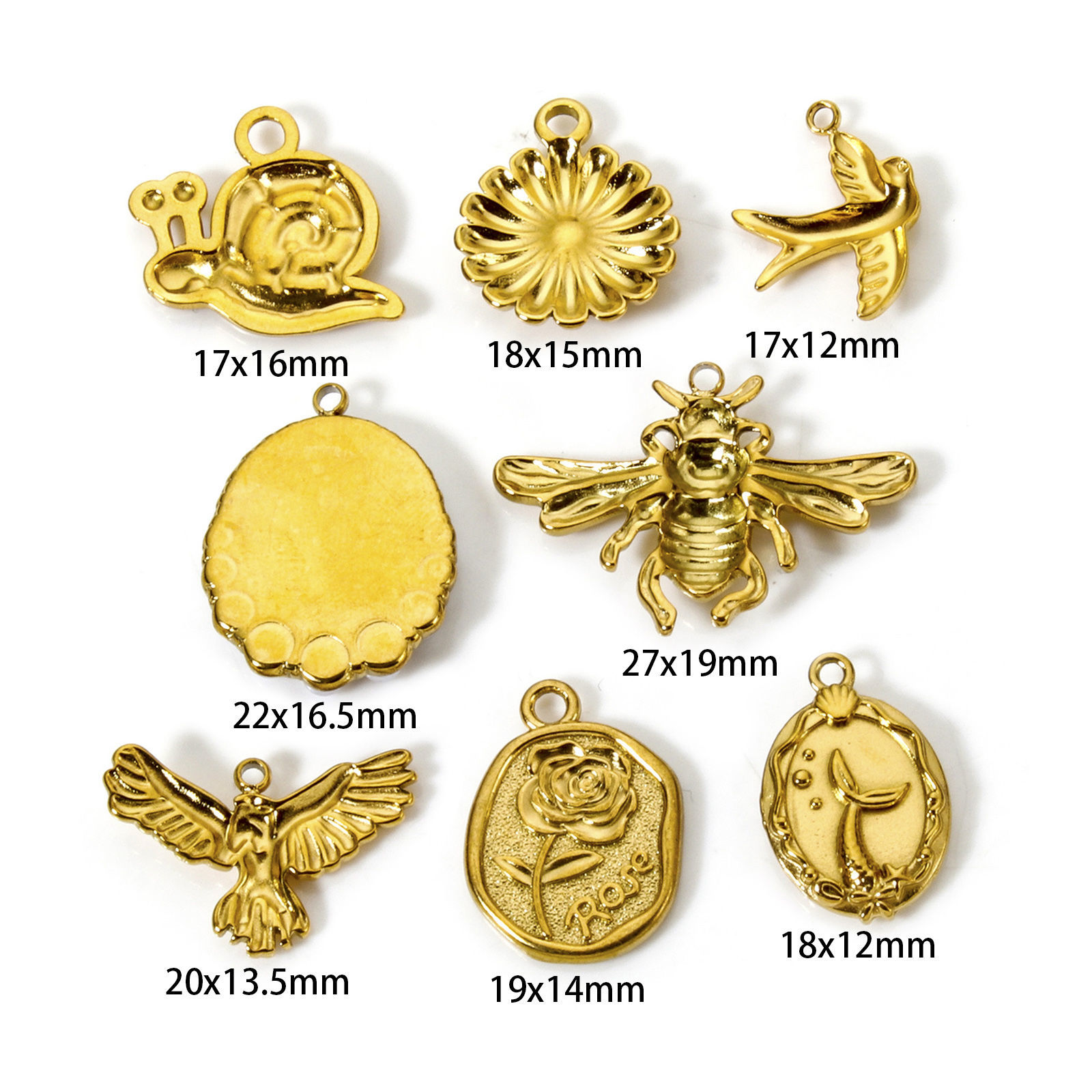 Picture of Eco-friendly PVD Vacuum Plating 304 Stainless Steel Pendants 18K Real Gold Plated