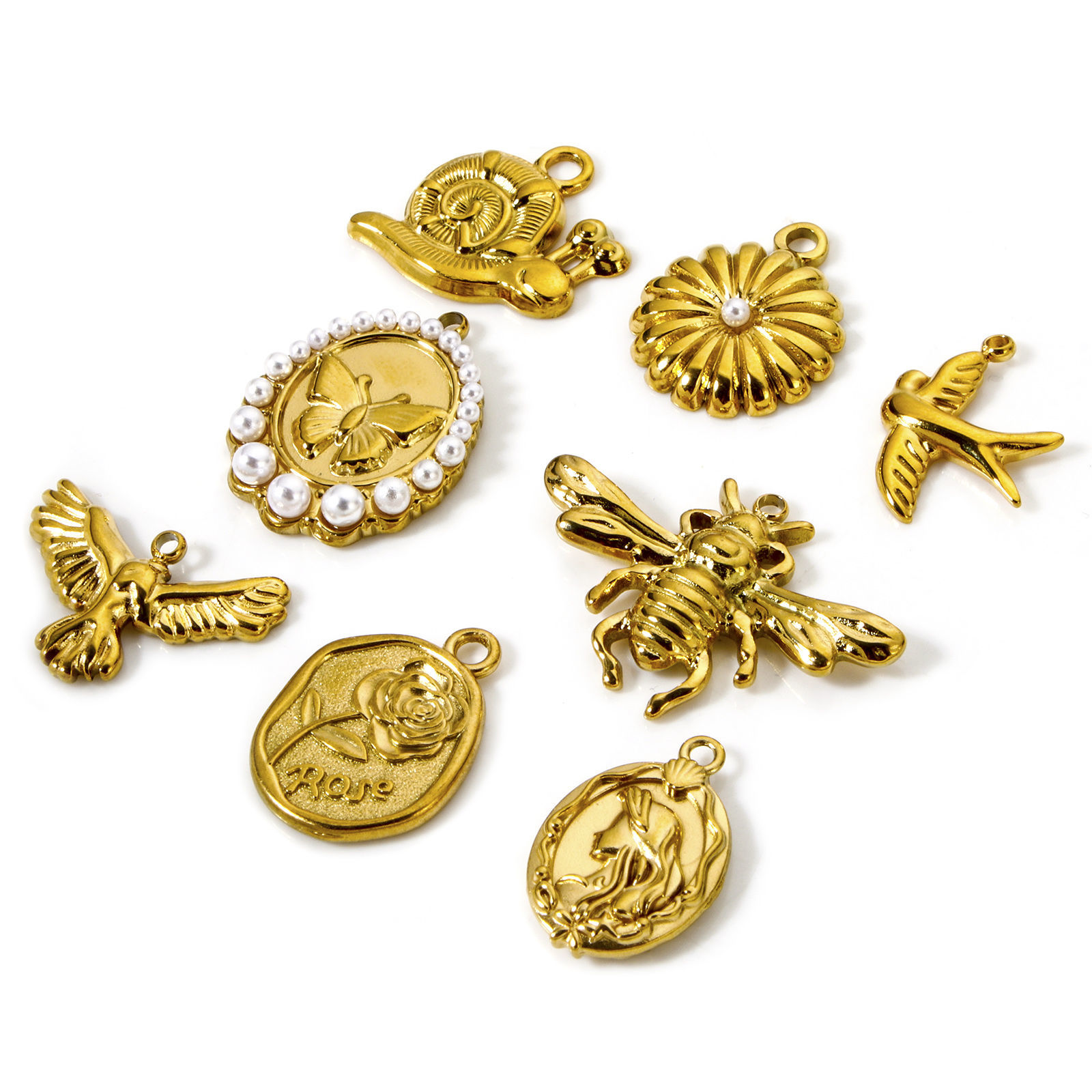 Picture of Eco-friendly PVD Vacuum Plating 304 Stainless Steel Pendants 18K Real Gold Plated
