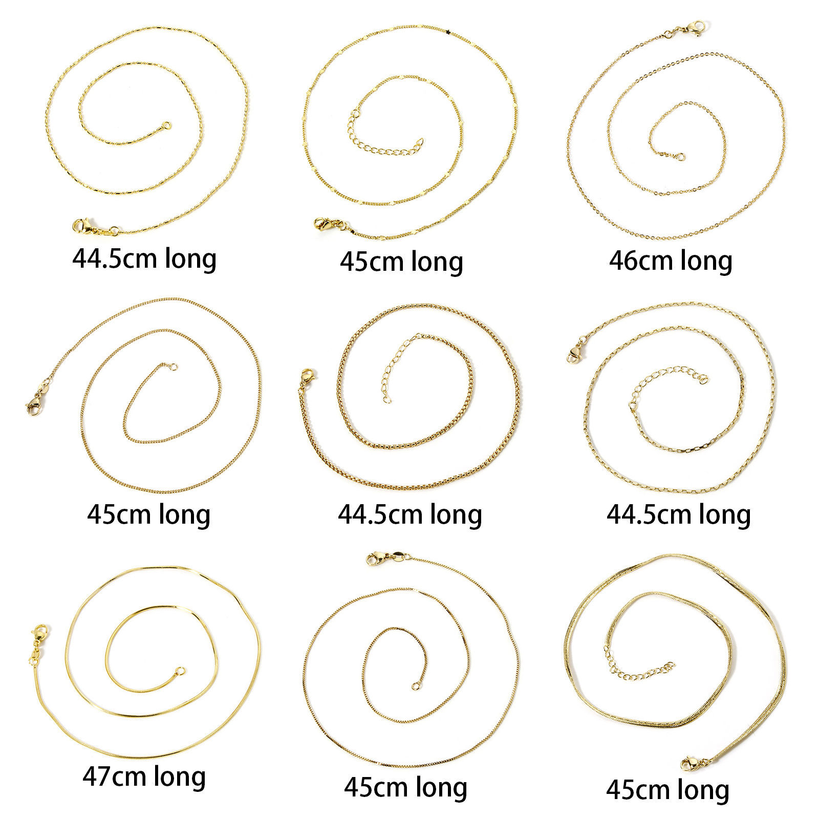Image de 1 Pièce Chaînes en Laiton Colliers Plaqué Or 18K