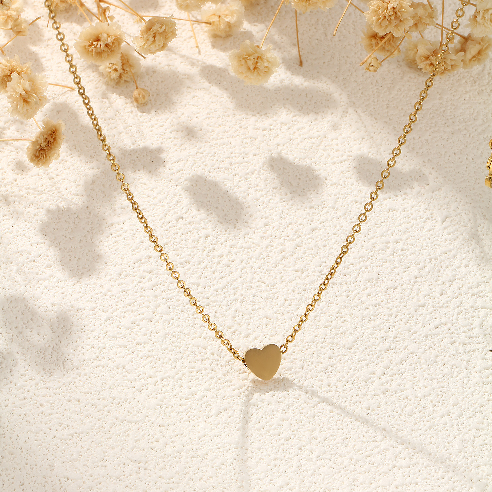 Picture of Eco-friendly PVD Vacuum Plating Stylish 18K Gold Plated 304 Stainless Steel Link Cable Chain Geometric Double-sided Polishing Pendant Charm Necklace For Women Gift 45cm(17.7") + 5cm(2") long