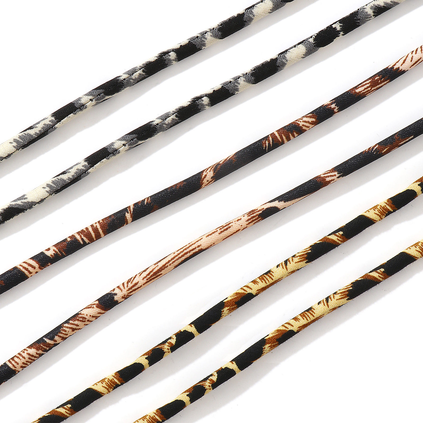Bild von Terylen Schmuck Schnur Bunt Leopard Muster 5mm