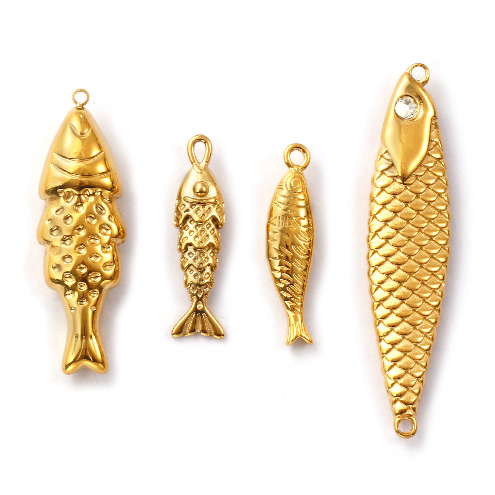 Picture of Eco-friendly PVD Vacuum Plating 304 Stainless Steel Ocean Jewelry Charms 18K Real Gold Plated Fish Animal 3D