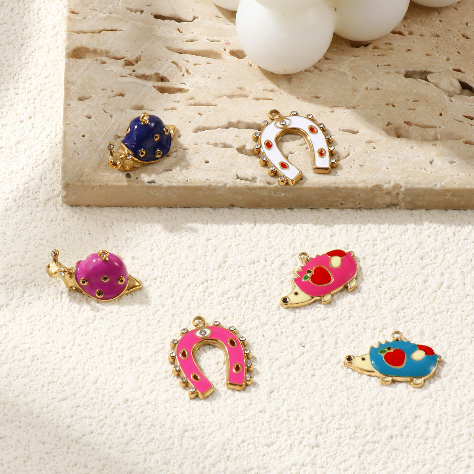 Picture of Eco-friendly PVD Vacuum Plating 304 Stainless Steel Charms 18K Real Gold Plated Enamel