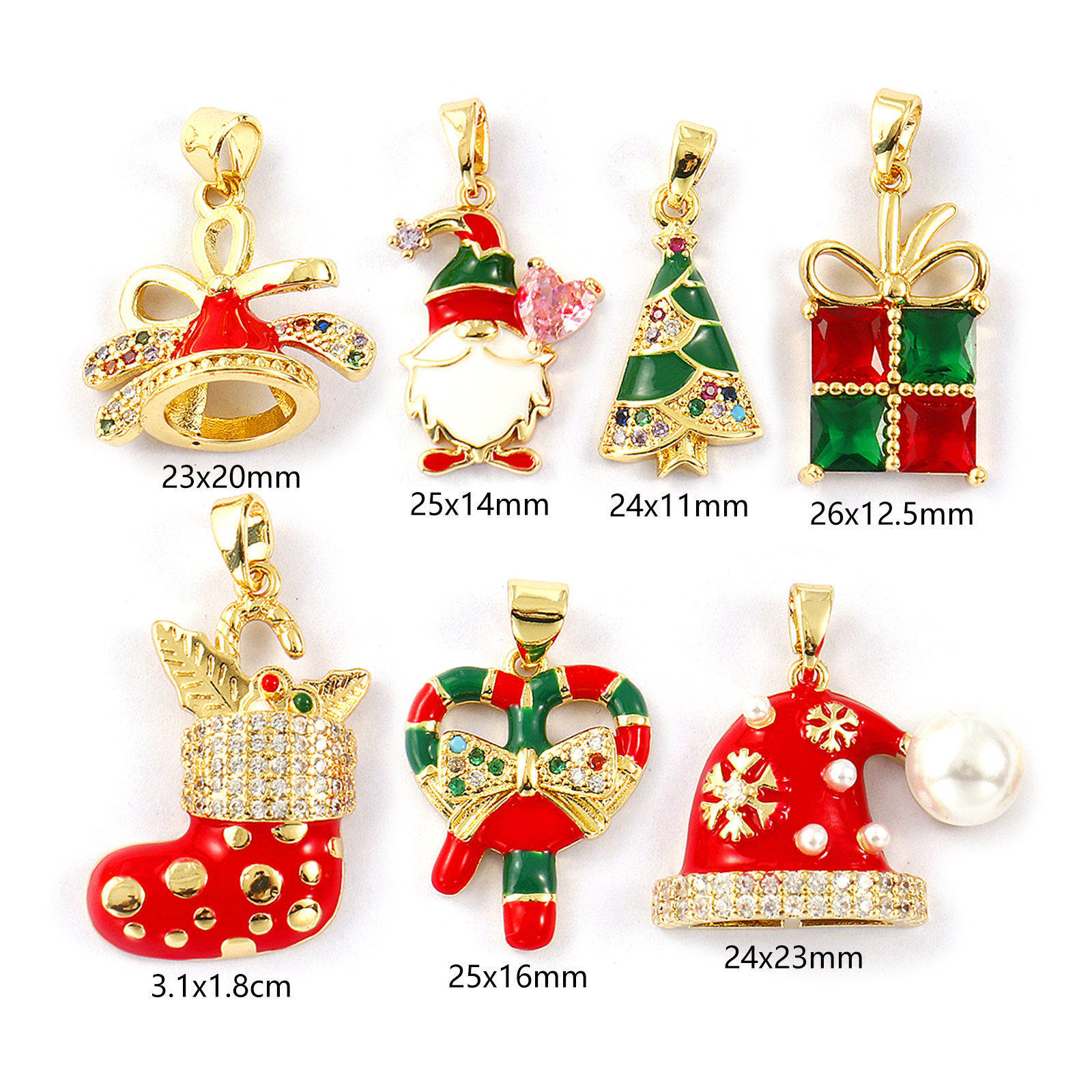 Picture of Brass Christmas Charm Pendant 18K Gold Plated