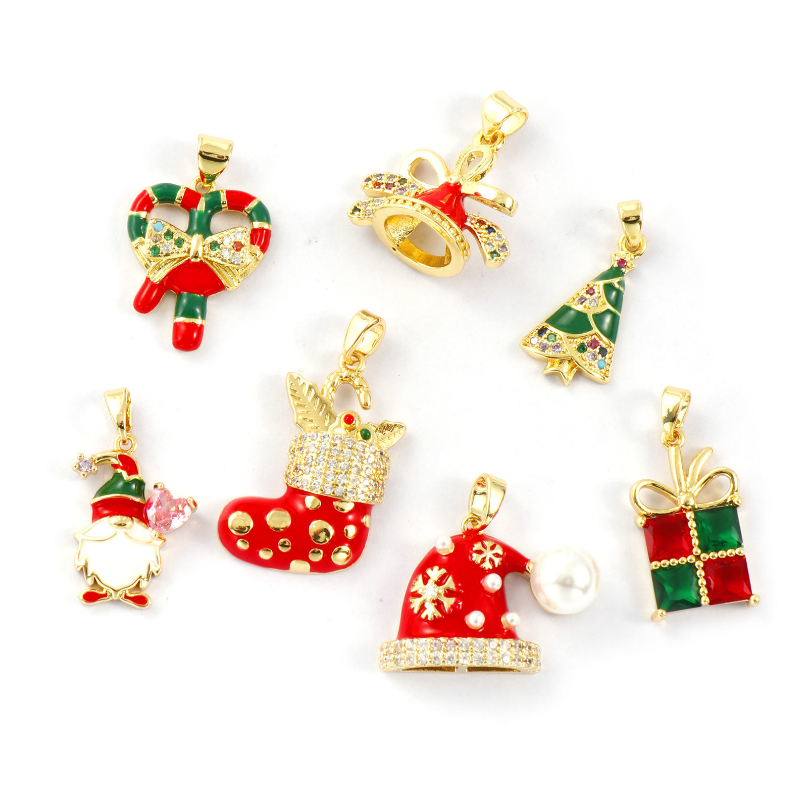 Picture of Brass Christmas Charm Pendant 18K Gold Plated