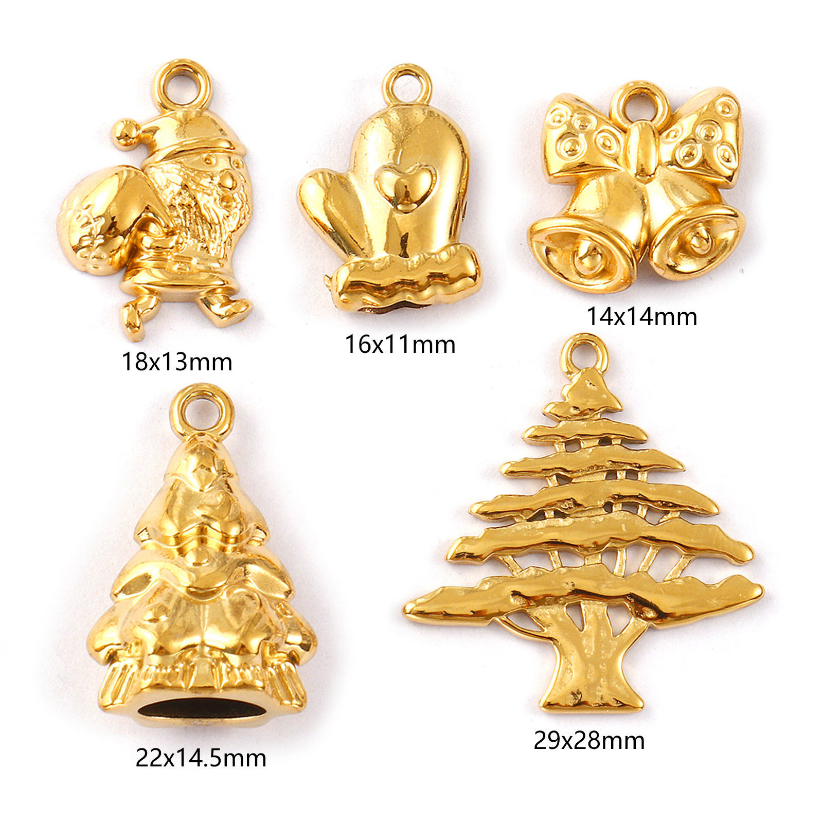 Picture of Eco-friendly PVD Vacuum Plating 304 Stainless Steel Christmas Charms 18K Real Gold Plated