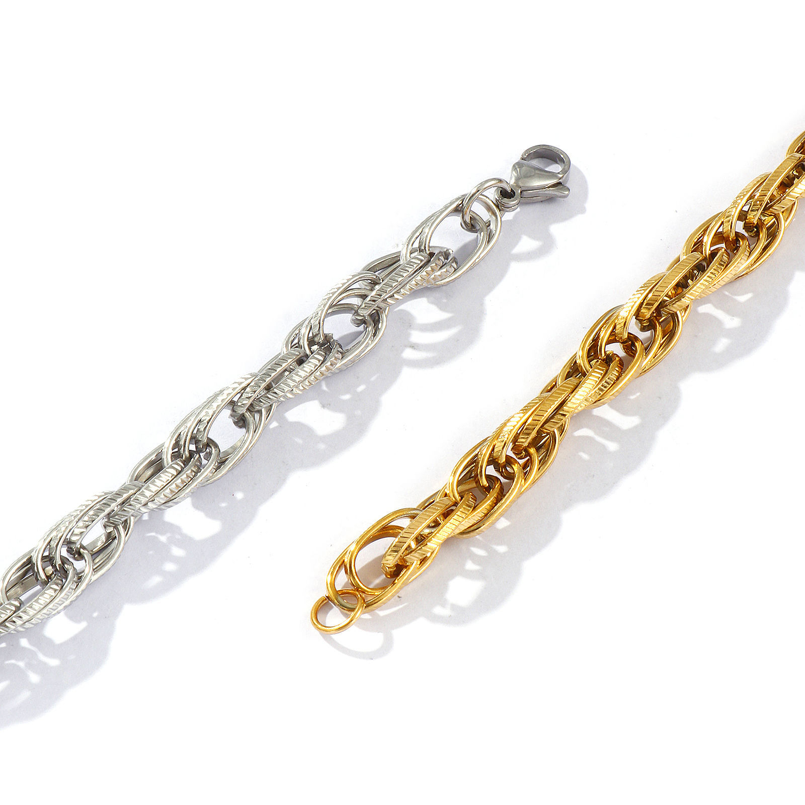 Picture of Wholesale 304 Stainless Steel Handmade Link Chain Bracelets, Multicolor Eco-friendly, Women's Exquisite Dainty Gift Jewelry Supply, 20cm(7.9") long