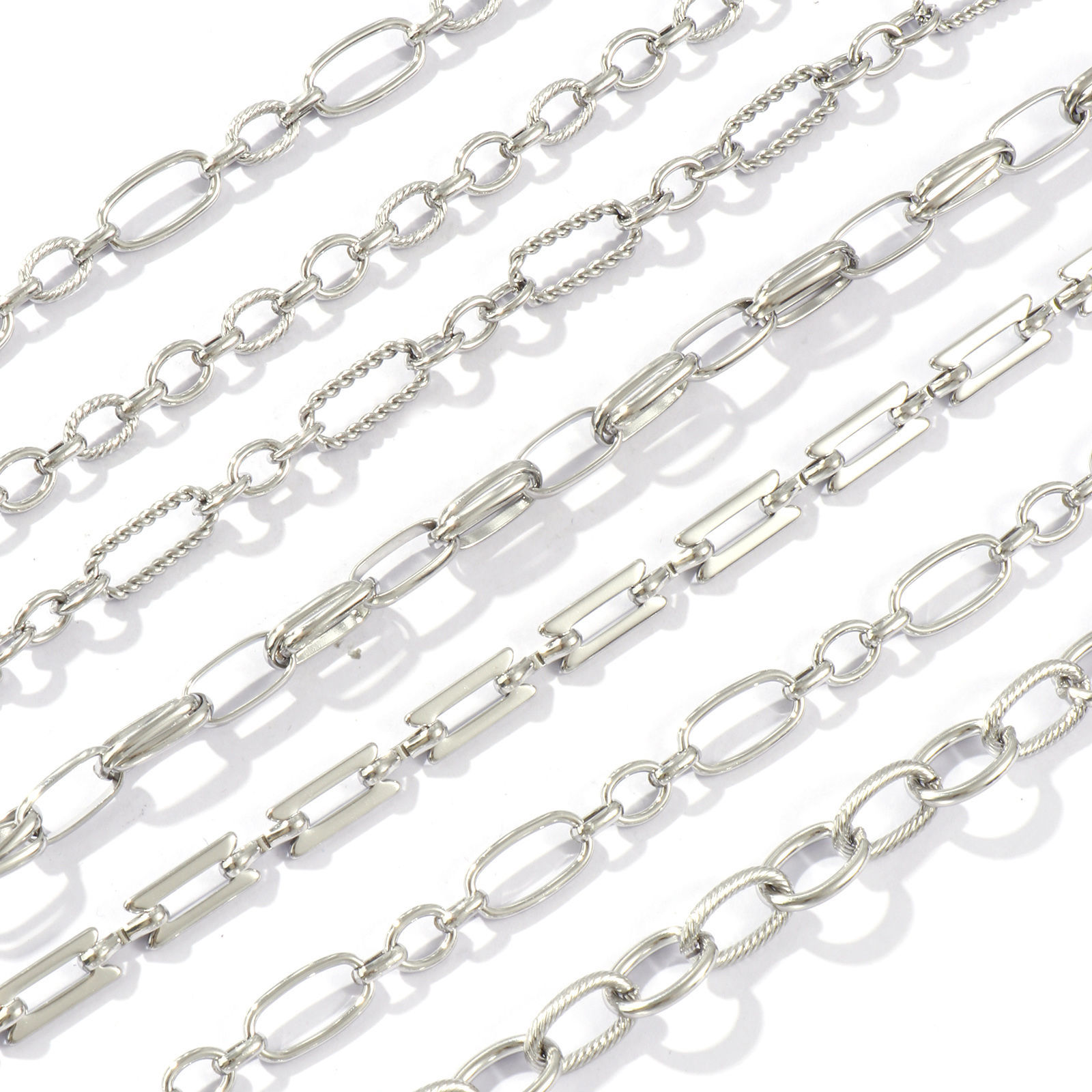 Picture of Wholesale Handmade Link Chain Necklace, Silver Tone 304 Stainless Steel, Unisex Eco-friendly Exquisite Simple & Casual Gift Jewelry For Retailer, 40cm(15.7") + 5cm(2") long, 1 Piece