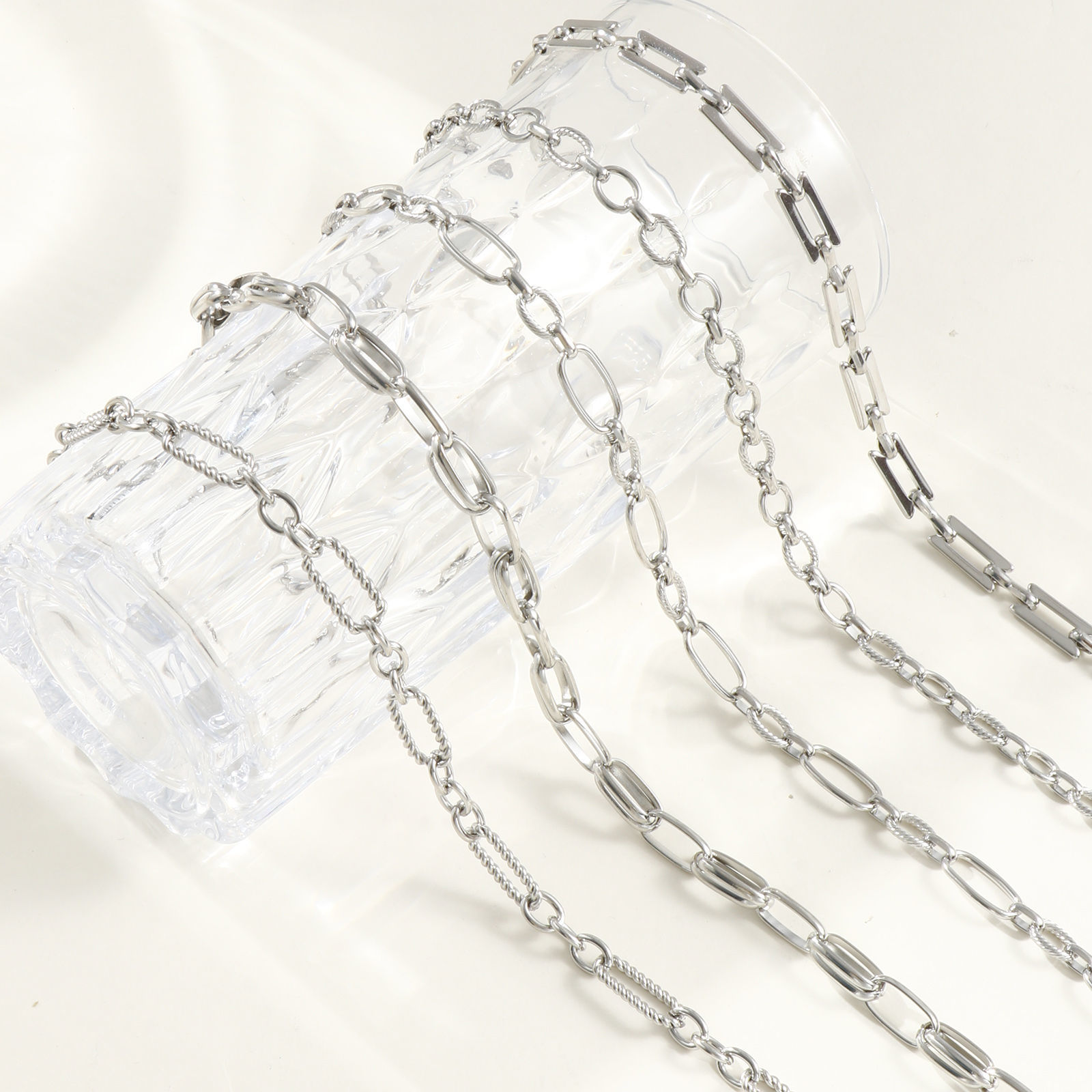 Picture of Wholesale Handmade Link Chain Necklace, Silver Tone 304 Stainless Steel, Unisex Eco-friendly Exquisite Simple & Casual Gift Jewelry For Retailer, 40cm(15.7") + 5cm(2") long, 1 Piece