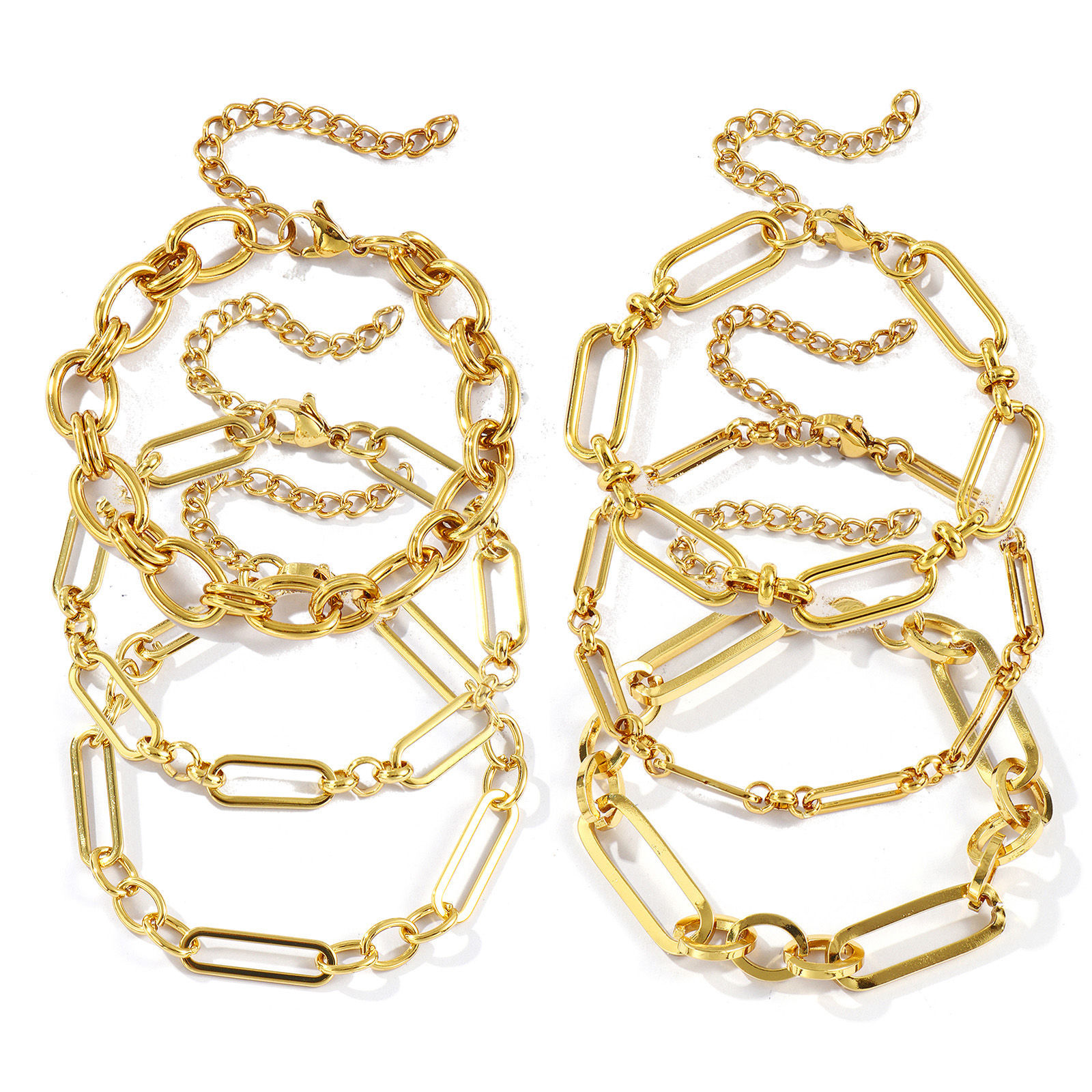Picture of Wholesale Handmade Link Chain Bracelets, 18K Gold Plated 304 Stainless Steel, Unisex Eco-friendly Stylish Minimalist Gift Jewelry Supply 17cm(6.7") long