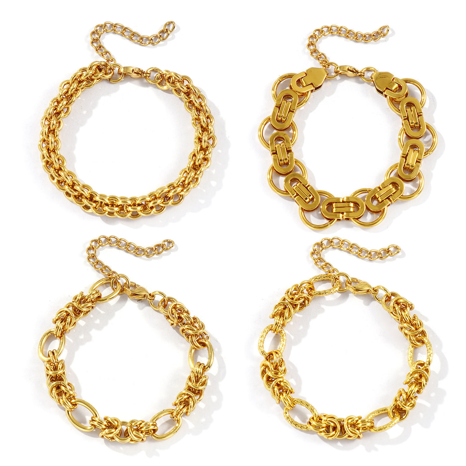 Picture of Wholesale Handmade Link Chain Bracelets, 18K Gold Plated 304 Stainless Steel, Unisex Eco-friendly Stylish Minimalist Gift Jewelry Supply 17cm(6.7") long